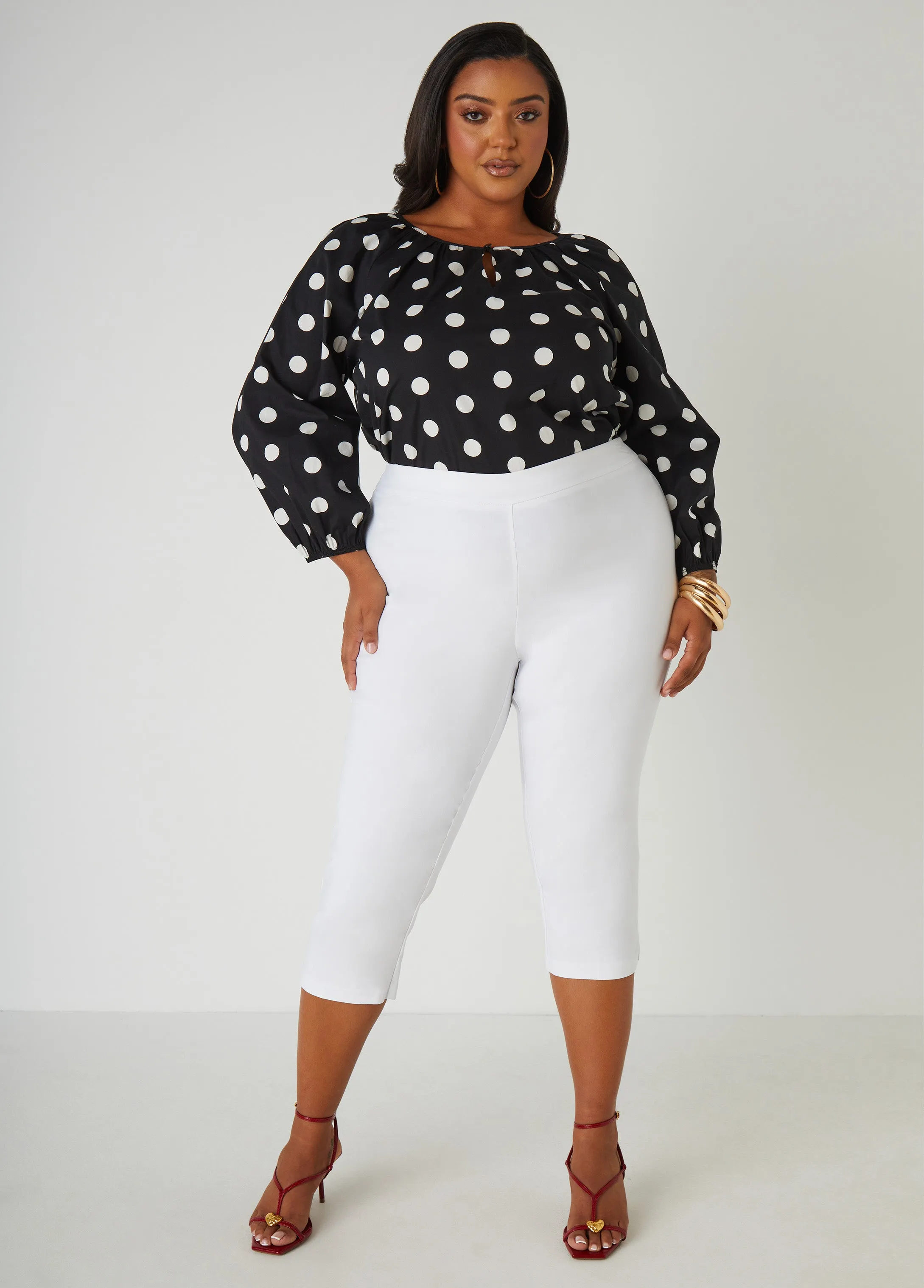 Polka Dot Poplin Blouse