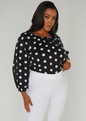 Polka Dot Poplin Blouse