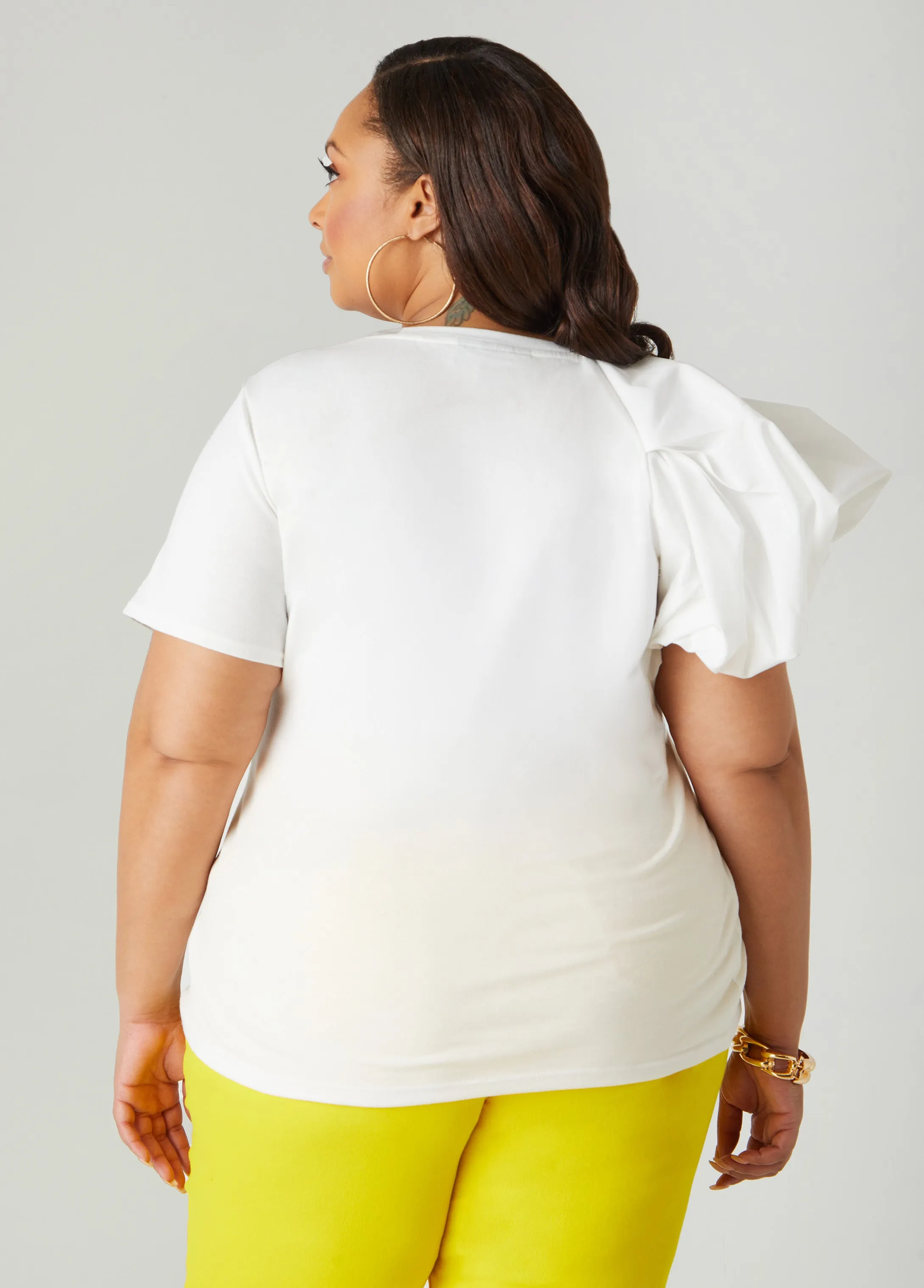 Poplin Paneled Jersey Graphic Tee