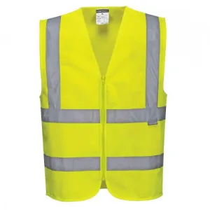 Portwest Mens Band & Brace Zip Front Safety Hi-Vis Vest