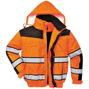 Portwest Mens High Visibility Classic All Weather Bomber Jacket (Pack of 2)