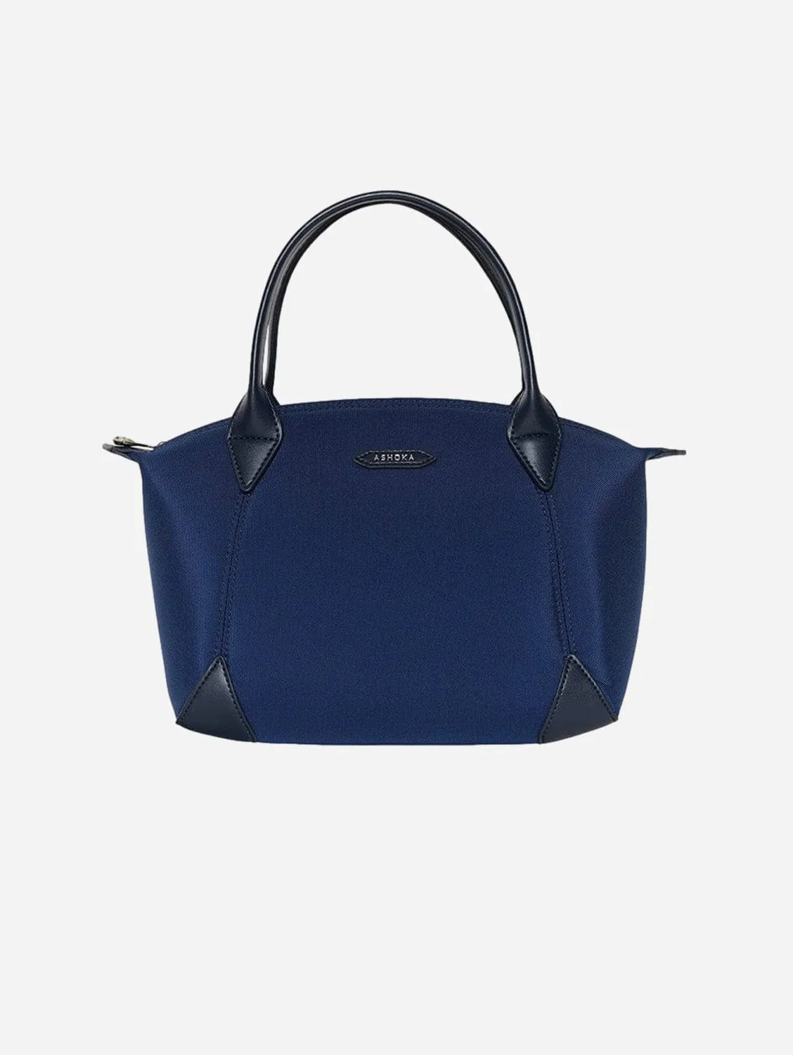 Pretty Apple Skin & Nylon Shoulder Bag | Navy Blue