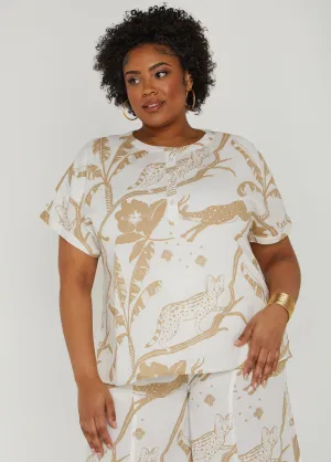 Printed Button Front Tunic