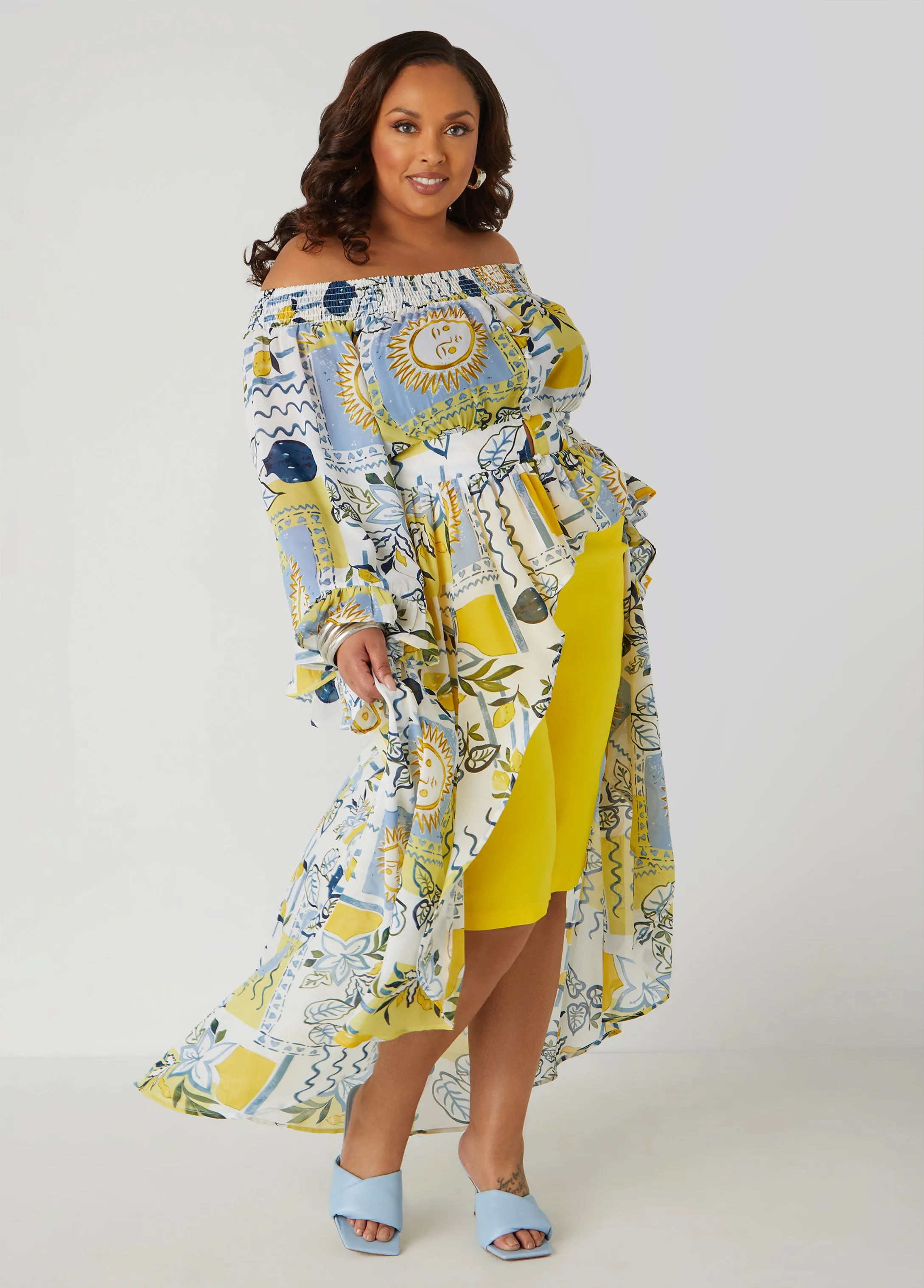 Printed Hi Low Blouse