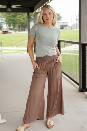 Promises Kept Mocha Wide Leg Pants