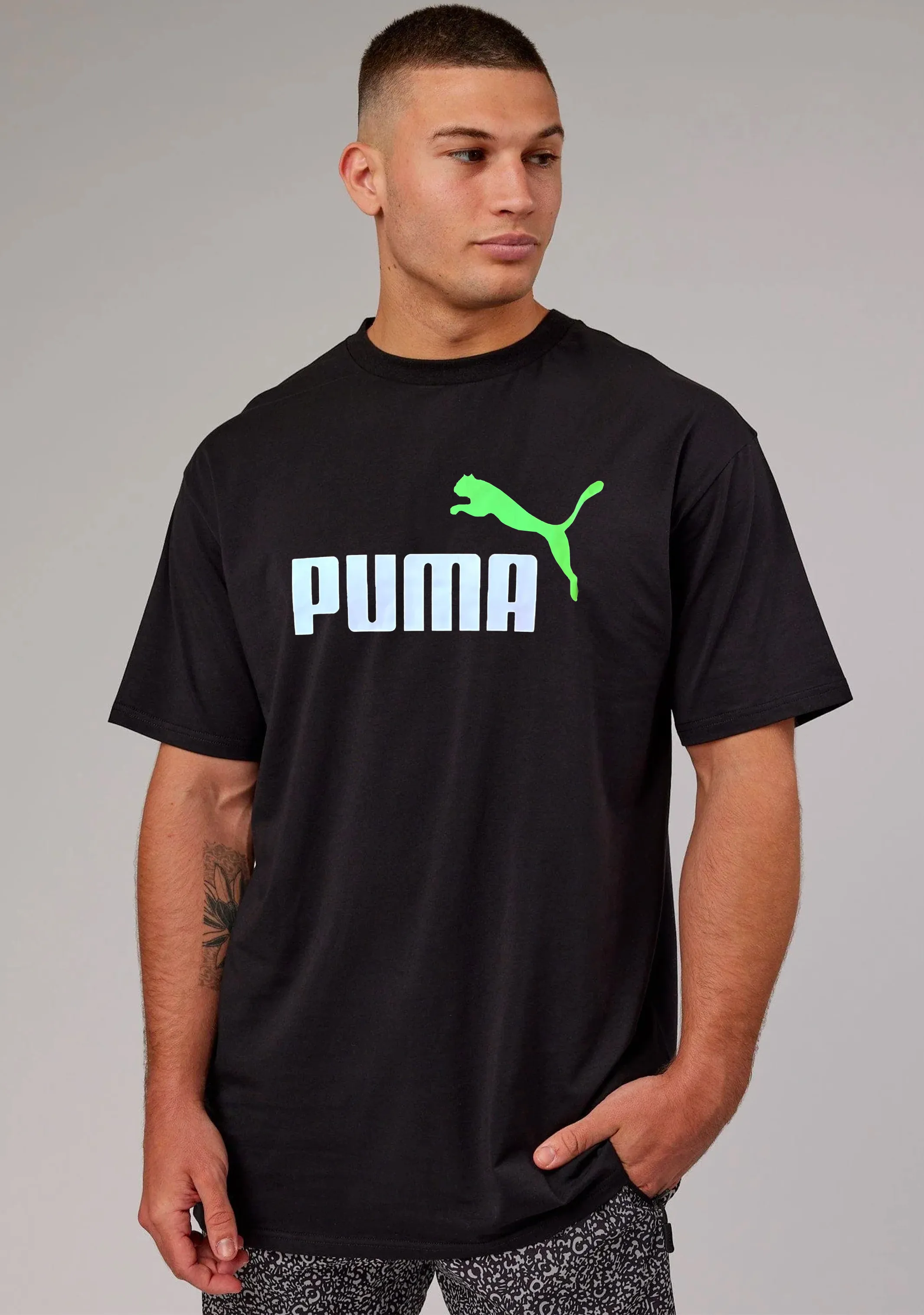 Puma Men??s Essentials  2 Colour Logo Tee