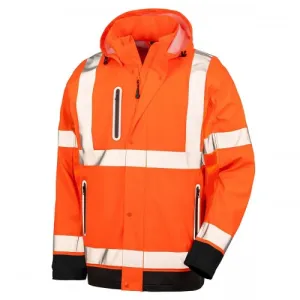 Result Genuine Recycled Mens Prism Hi-Vis Heavy Duty Hooded Jacket