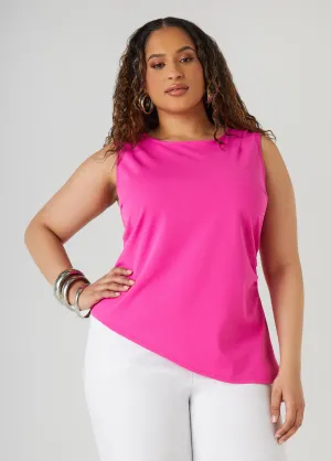Ruched Stretch Crepe Top