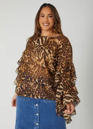 Ruffle Sleeved Blouse