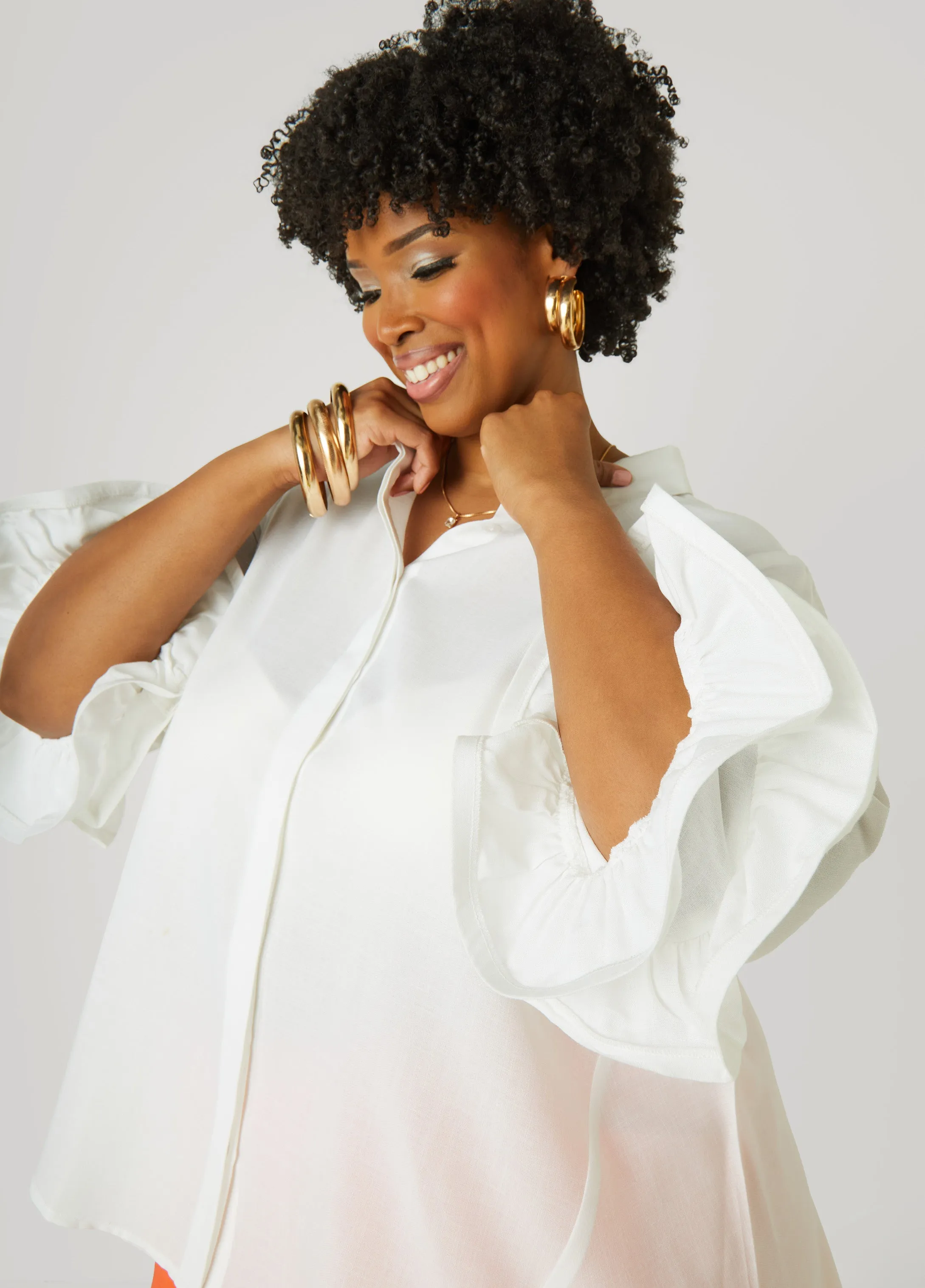Ruffle Sleeved Shirt