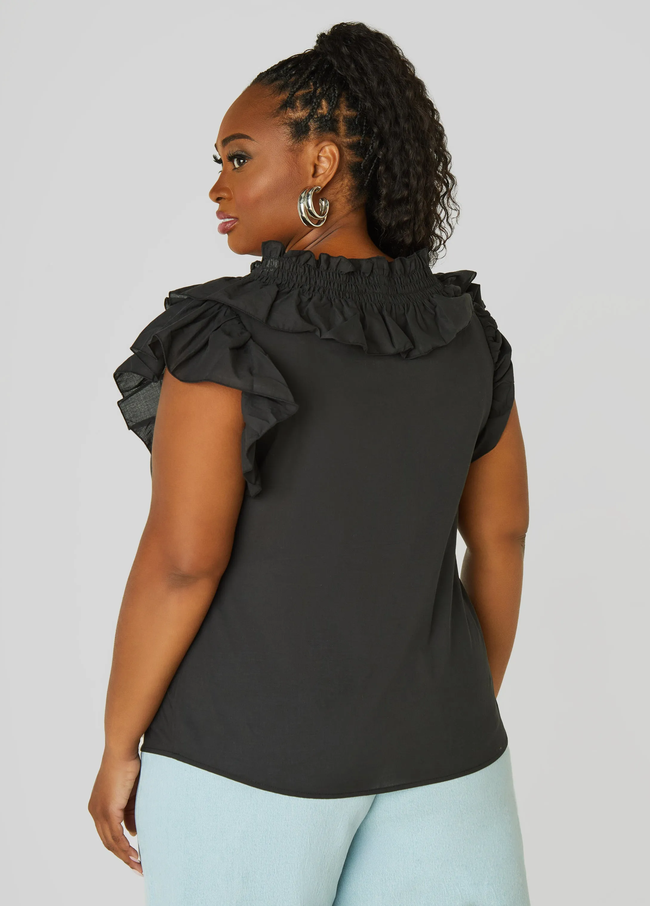 Ruffled Cotton Blouse