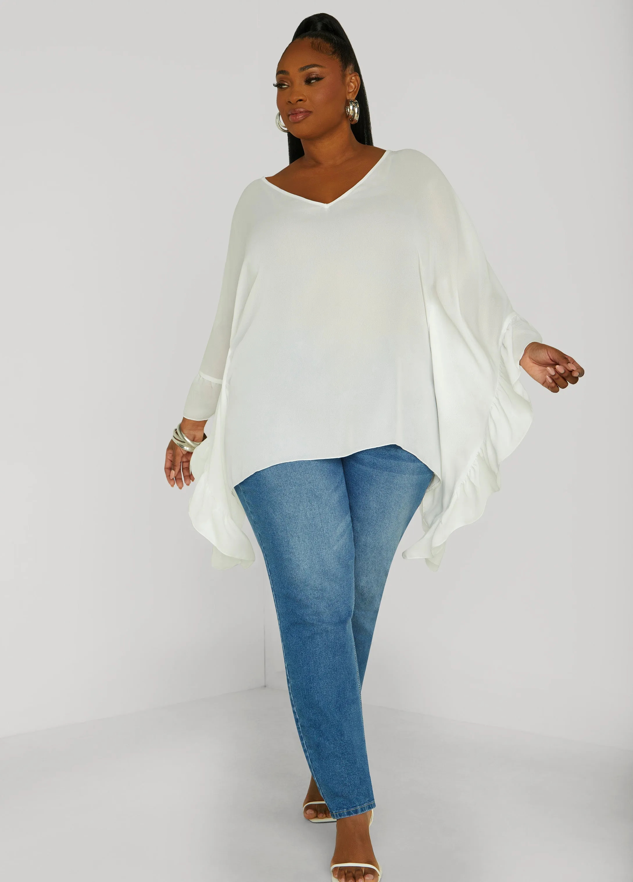 Ruffled Crepe Blouse