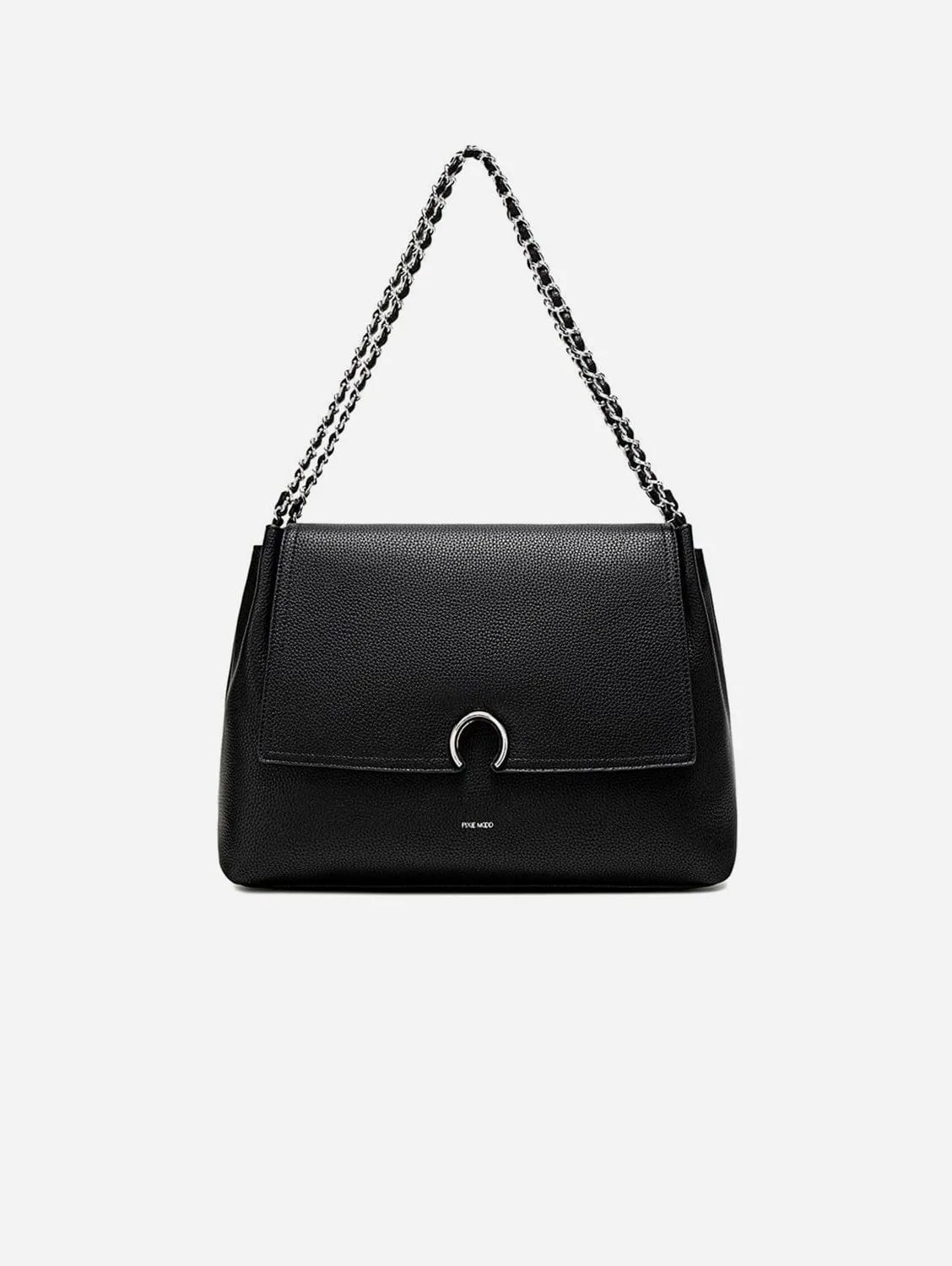 Ruth Vegan Leather Shoulder Bag | Black Pebbled