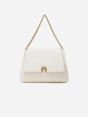 Ruth Vegan Leather Shoulder Bag | Coconut Cream Pebbled