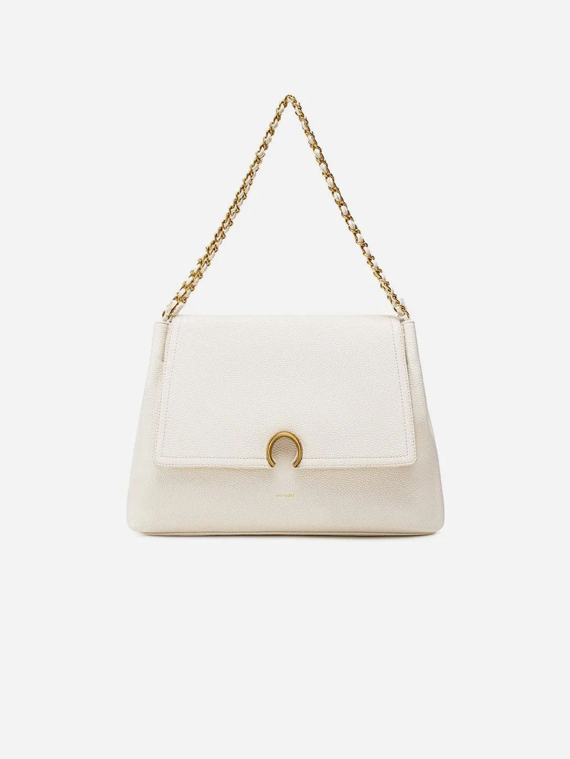 Ruth Vegan Leather Shoulder Bag | Coconut Cream Pebbled