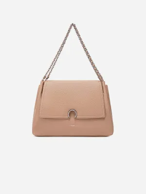 Ruth Vegan Leather Shoulder Bag | Latte Pebbled