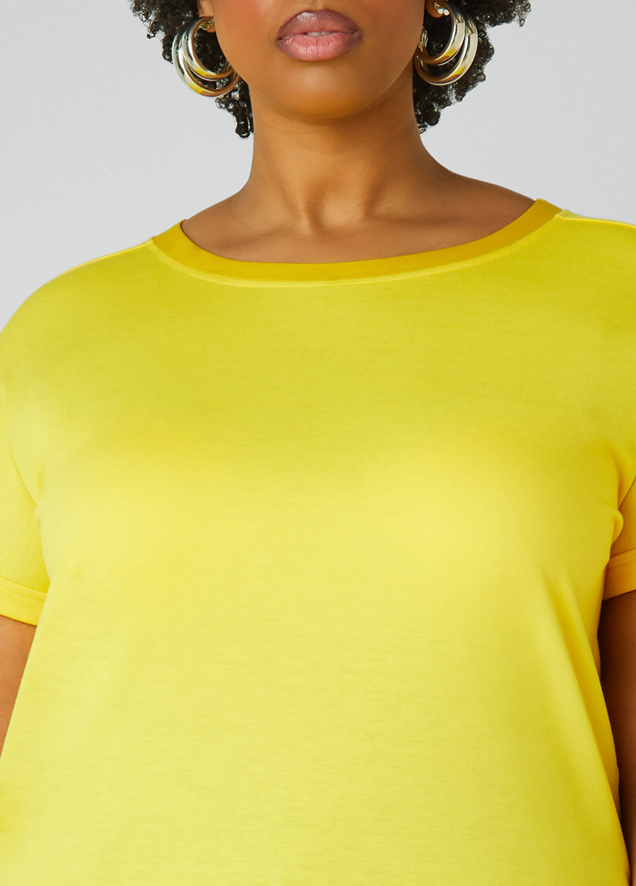 Satin Trimmed French Terry Tee