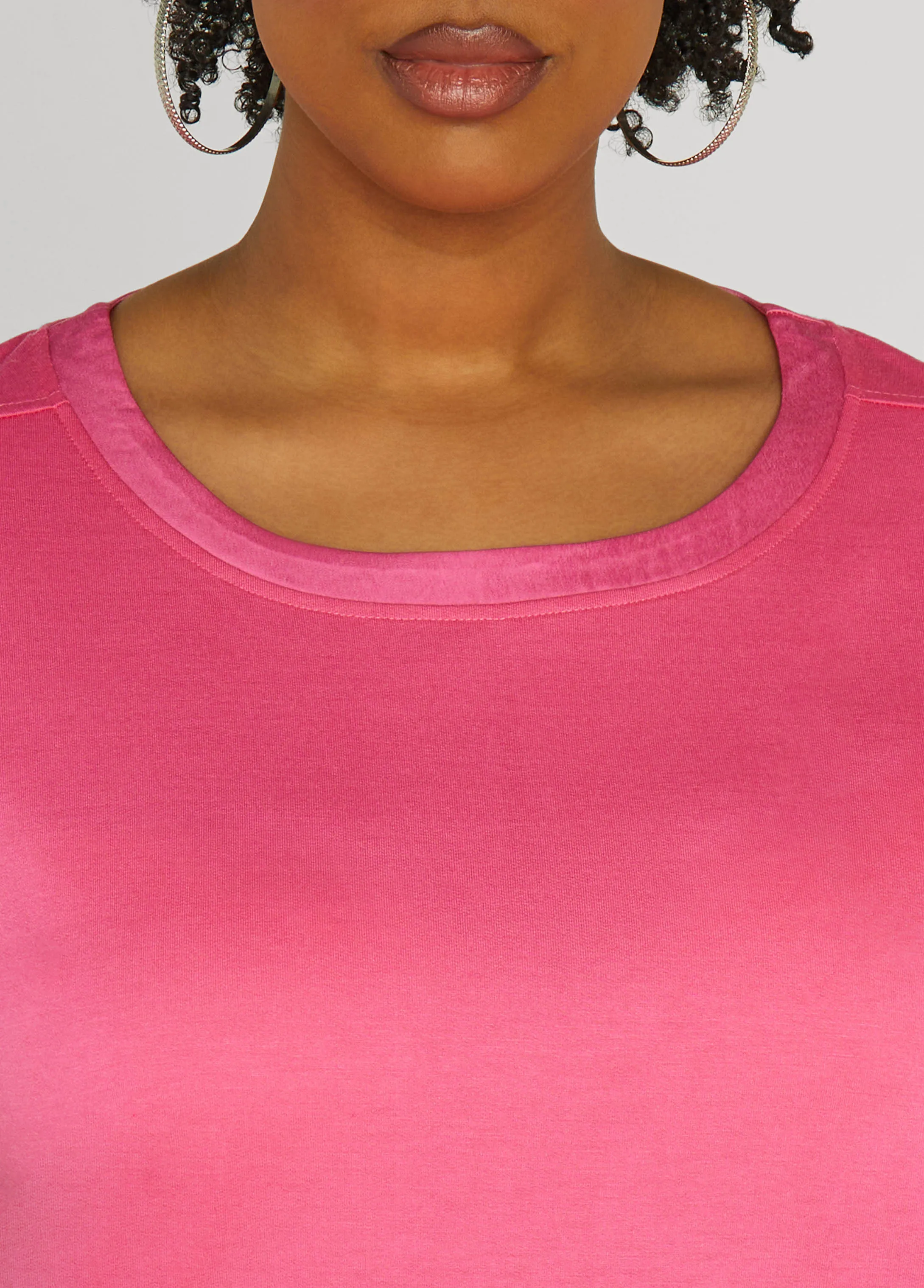 Satin Trimmed French Terry Tee
