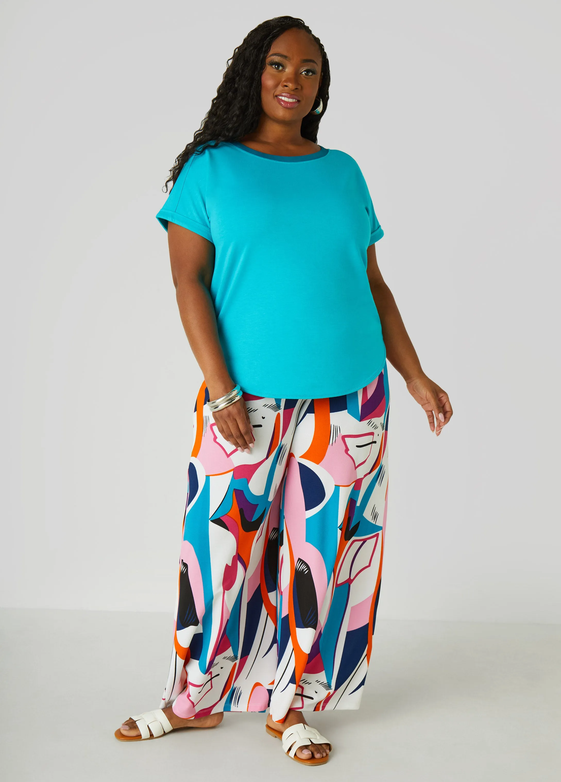 Satin Trimmed French Terry Tee