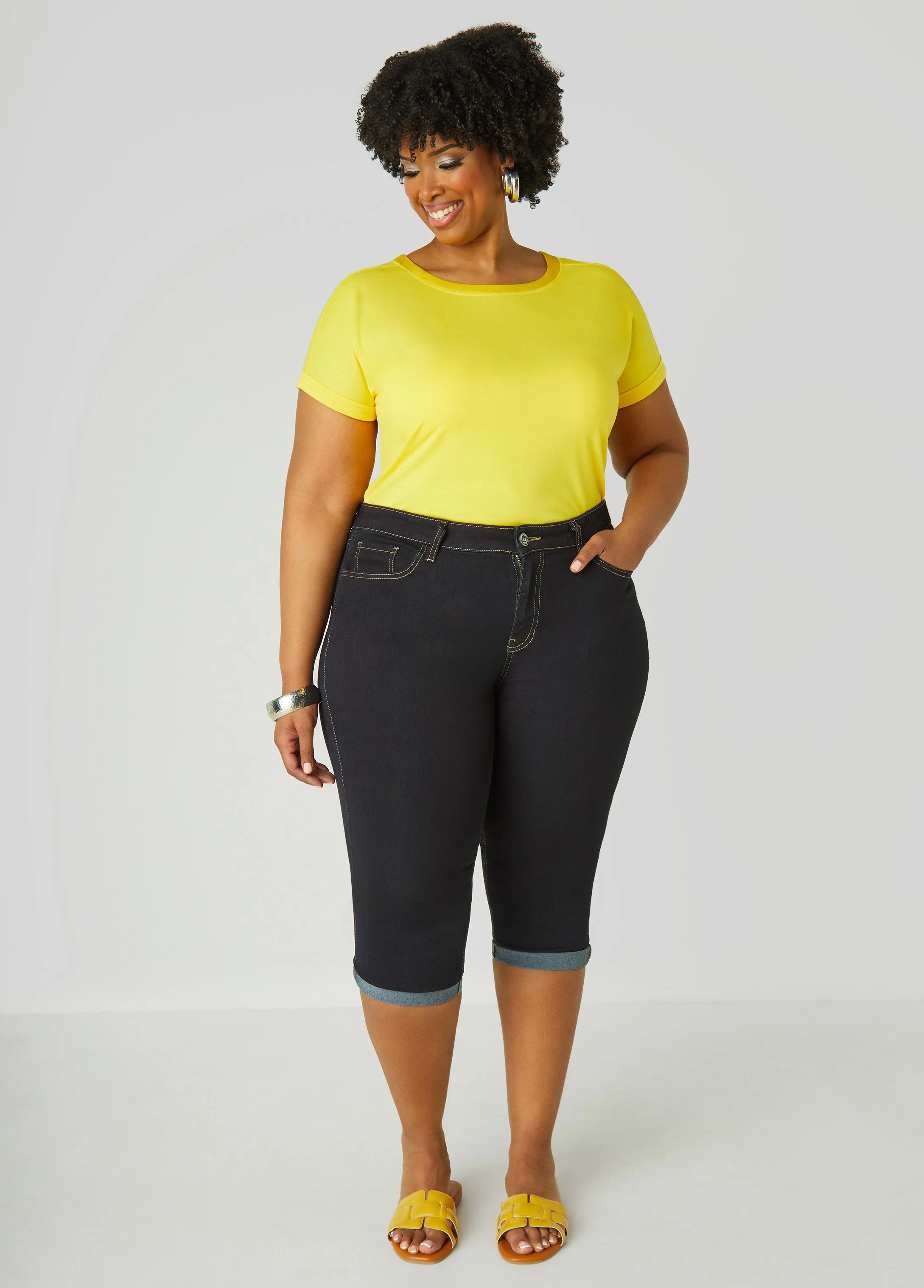 Satin Trimmed French Terry Tee