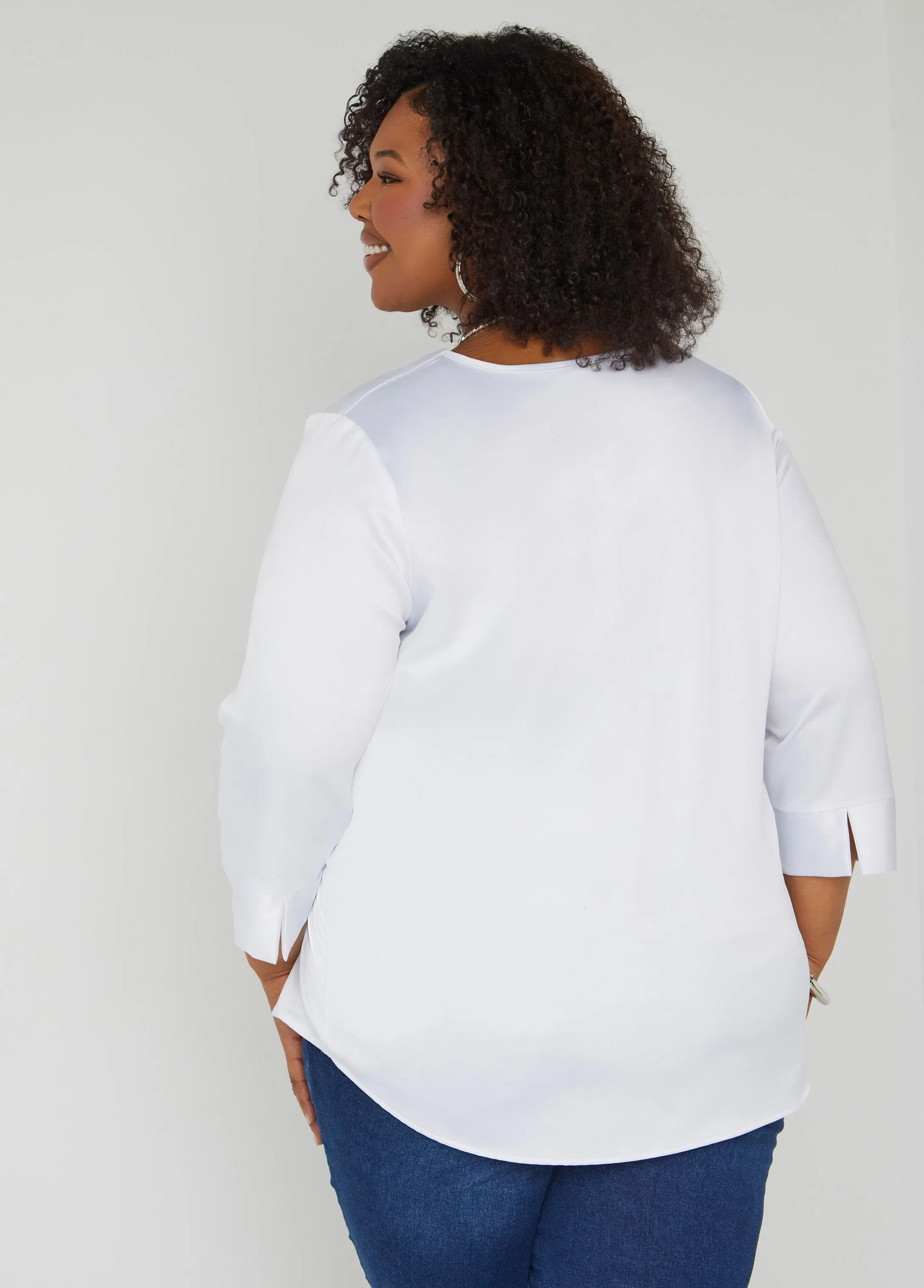 Satin V Neck Blouse