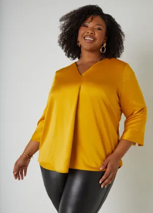 Satin V Neck Blouse
