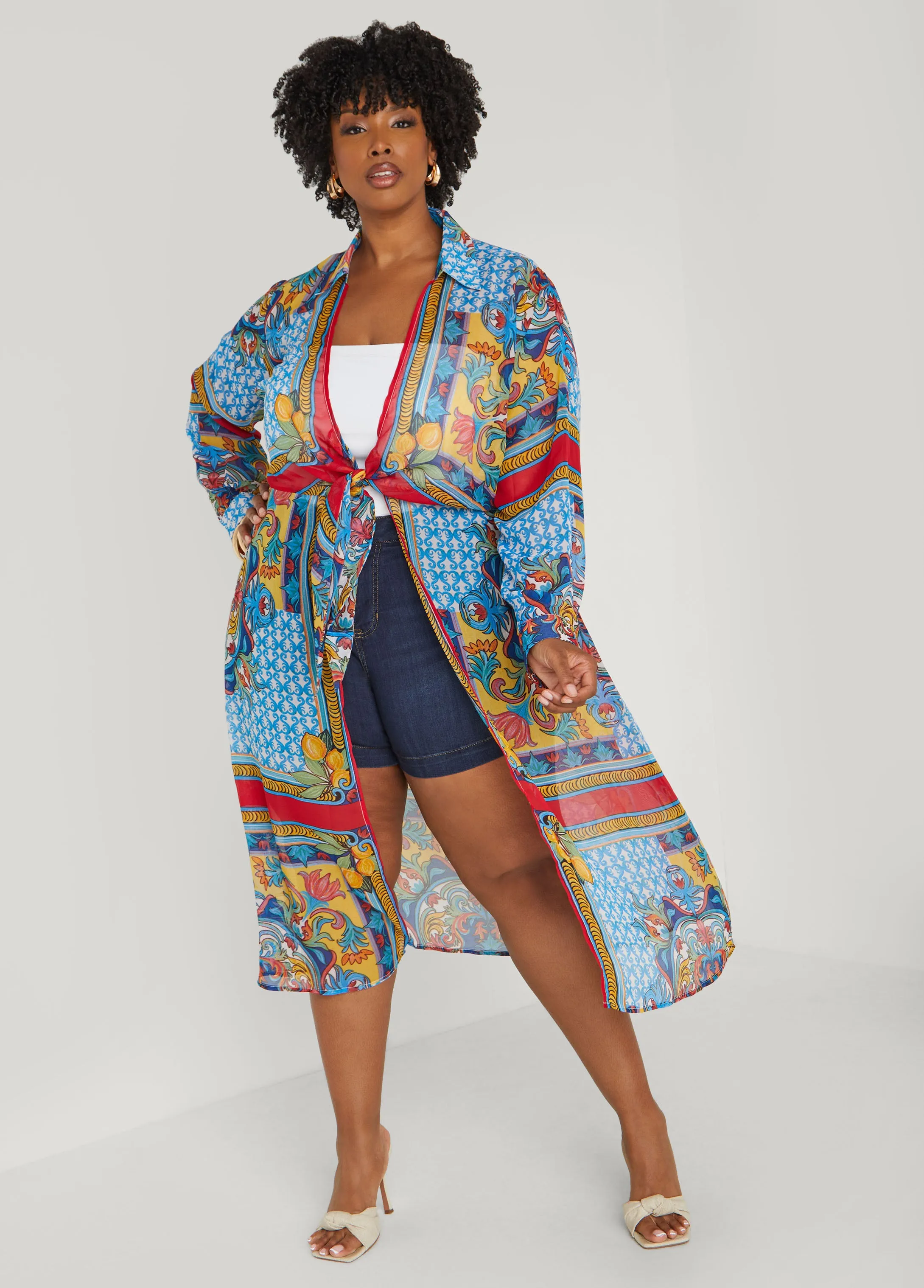 Scarf Print Duster