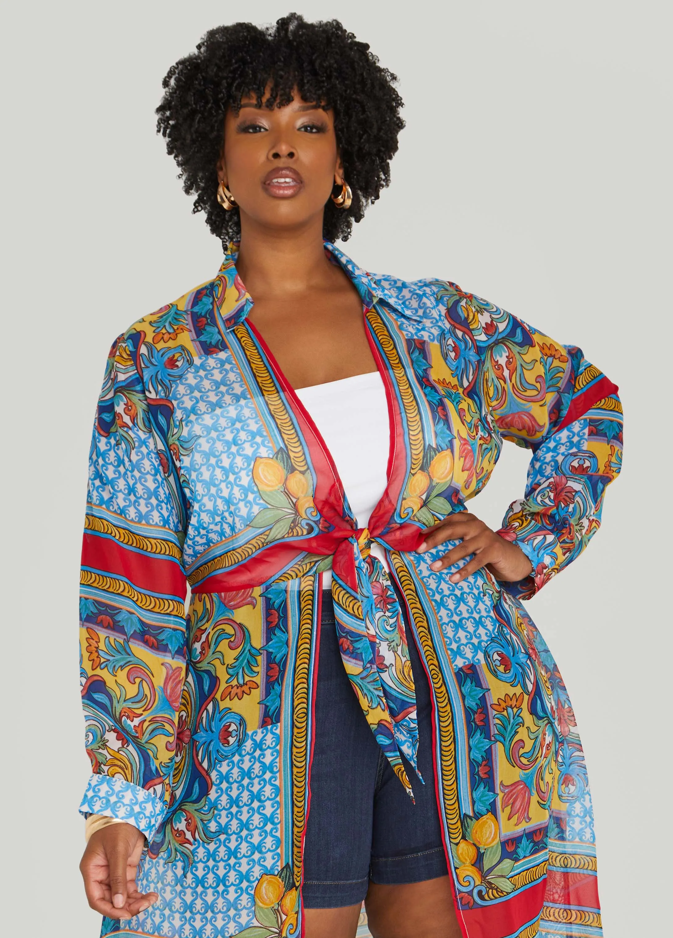 Scarf Print Duster