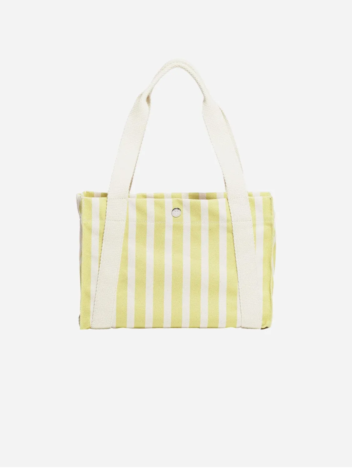 Small Vegan Beach Tote | Sand & Lime Green