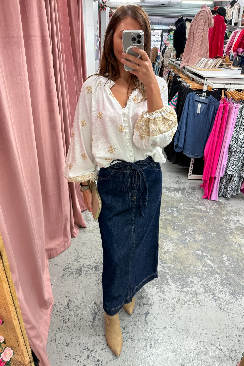 Sonya Denim Maxi Skirt