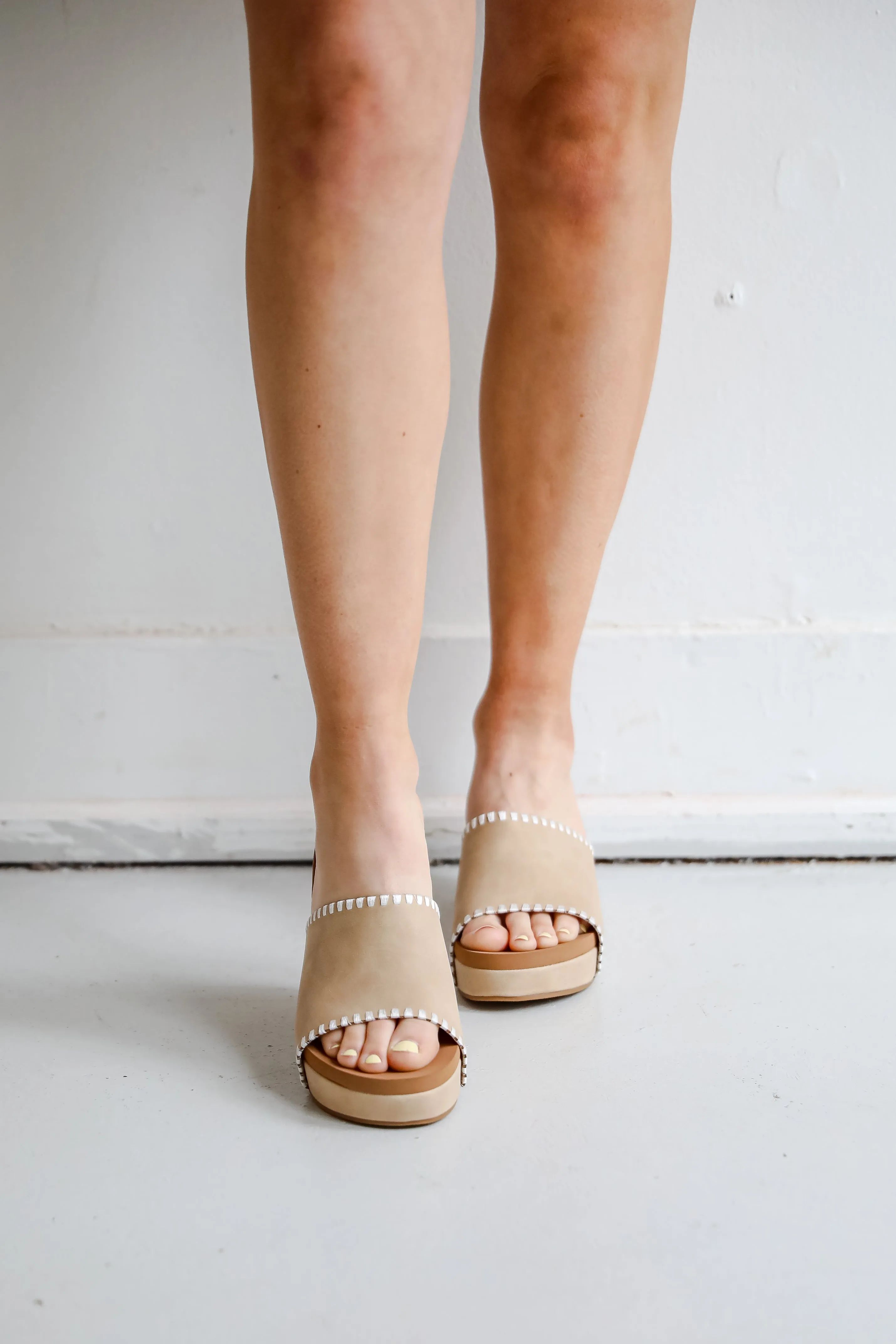Starting The Day Nude Platform Wedges