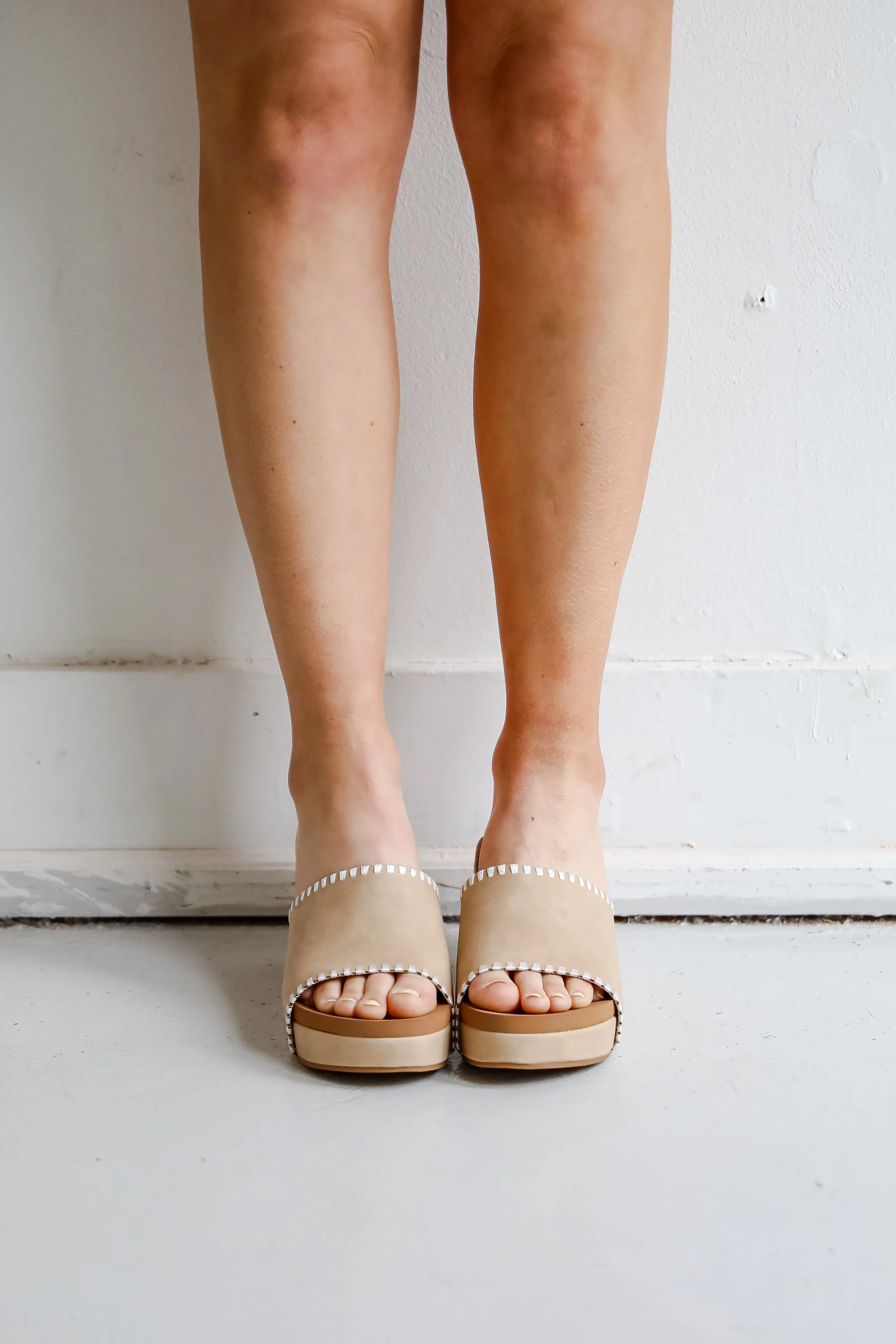 Starting The Day Nude Platform Wedges