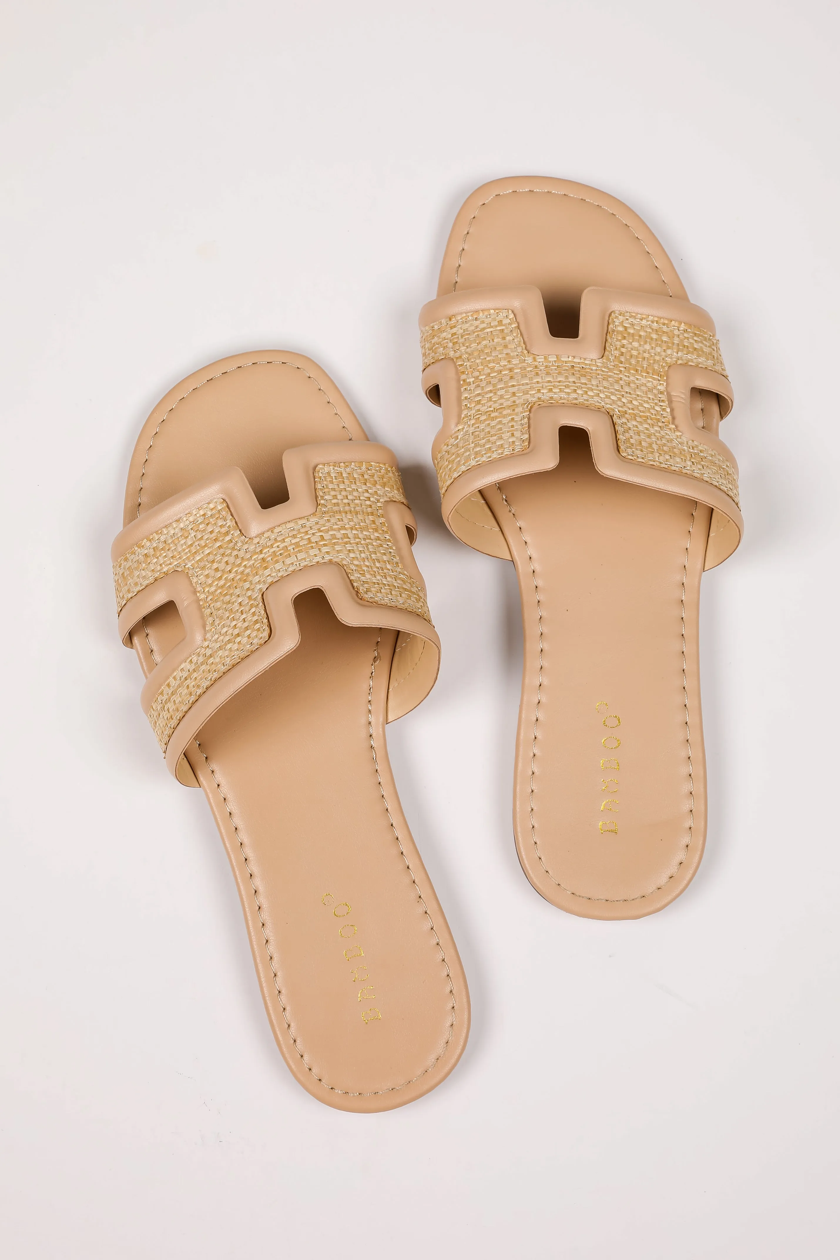 Sunny Days Ahead Natural Straw Slide Sandals