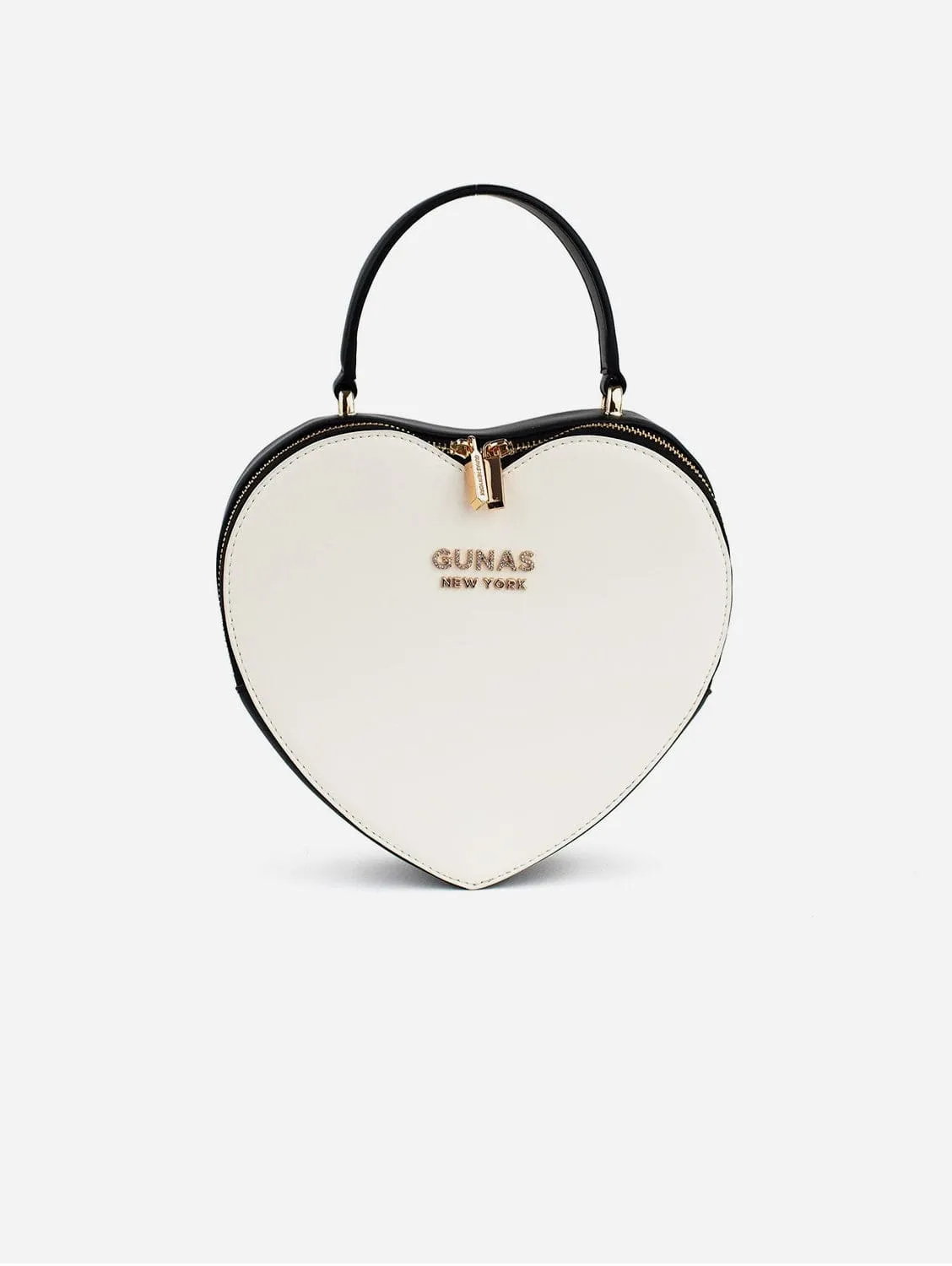 Sweetheart Tiffany Vegan Leather Crossbody Bag | Black & White