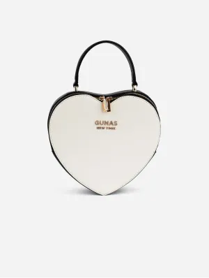 Sweetheart Tiffany Vegan Leather Crossbody Bag | Black & White