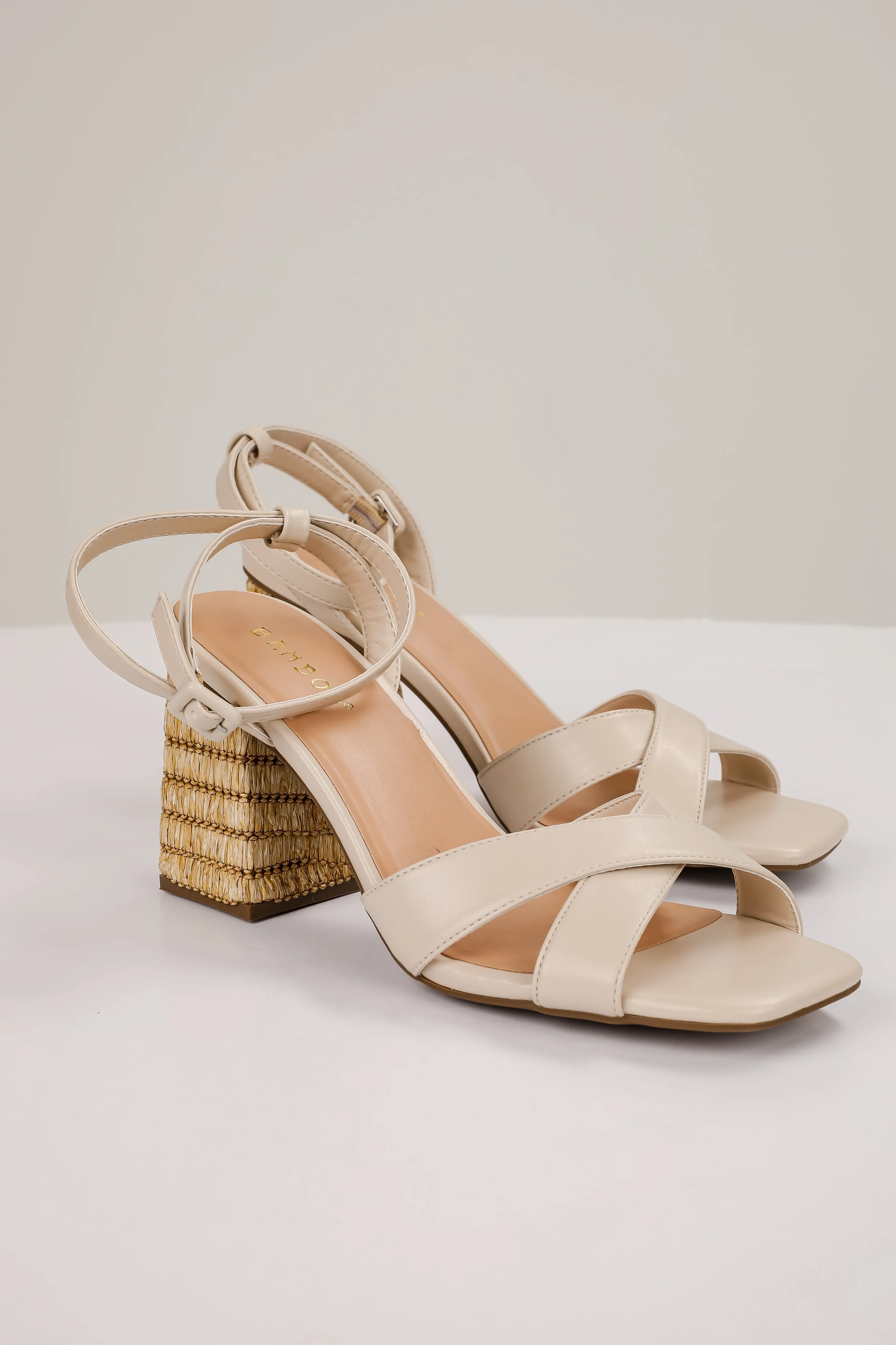 Taking It All In Ivory Raffia Heels