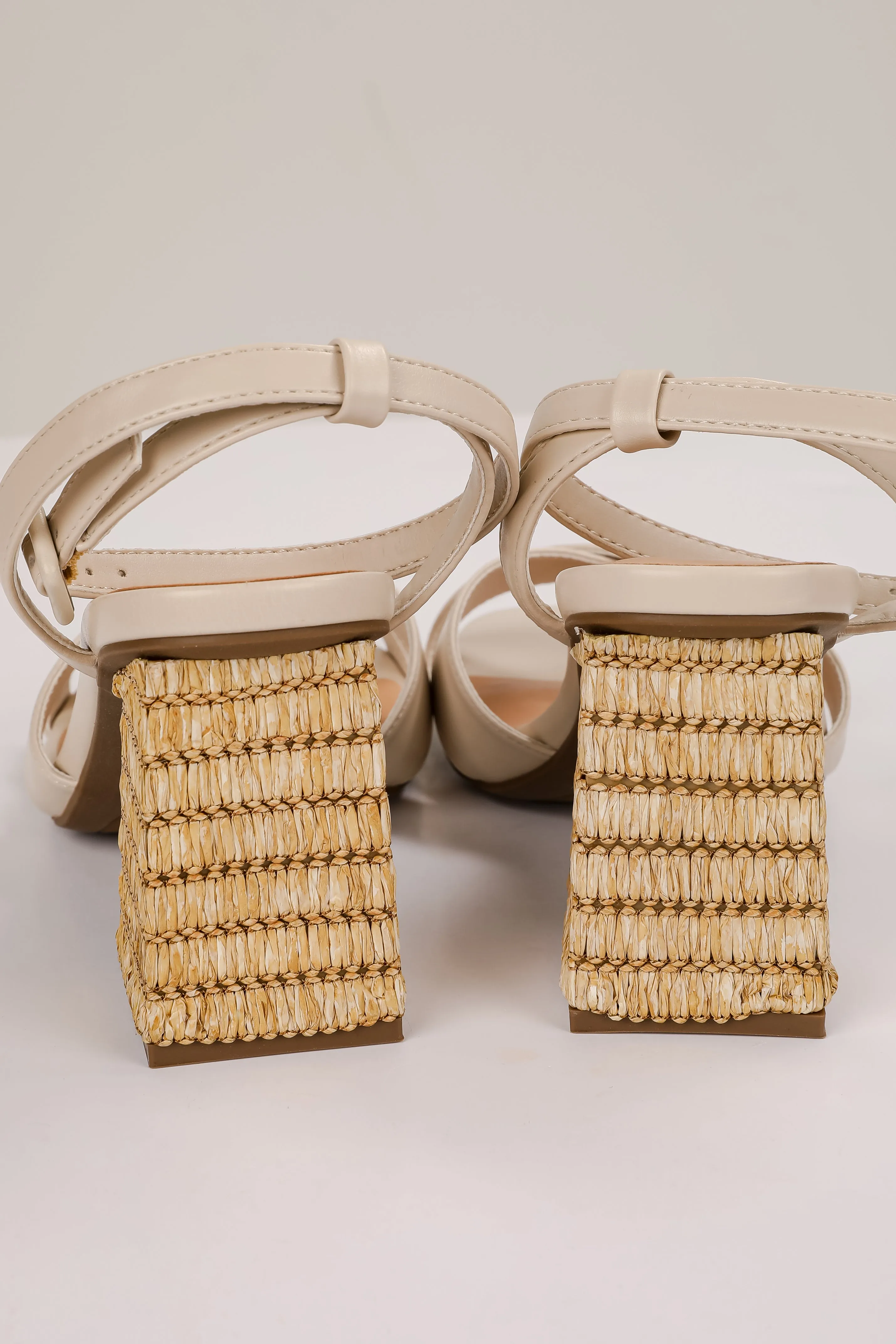 Taking It All In Ivory Raffia Heels