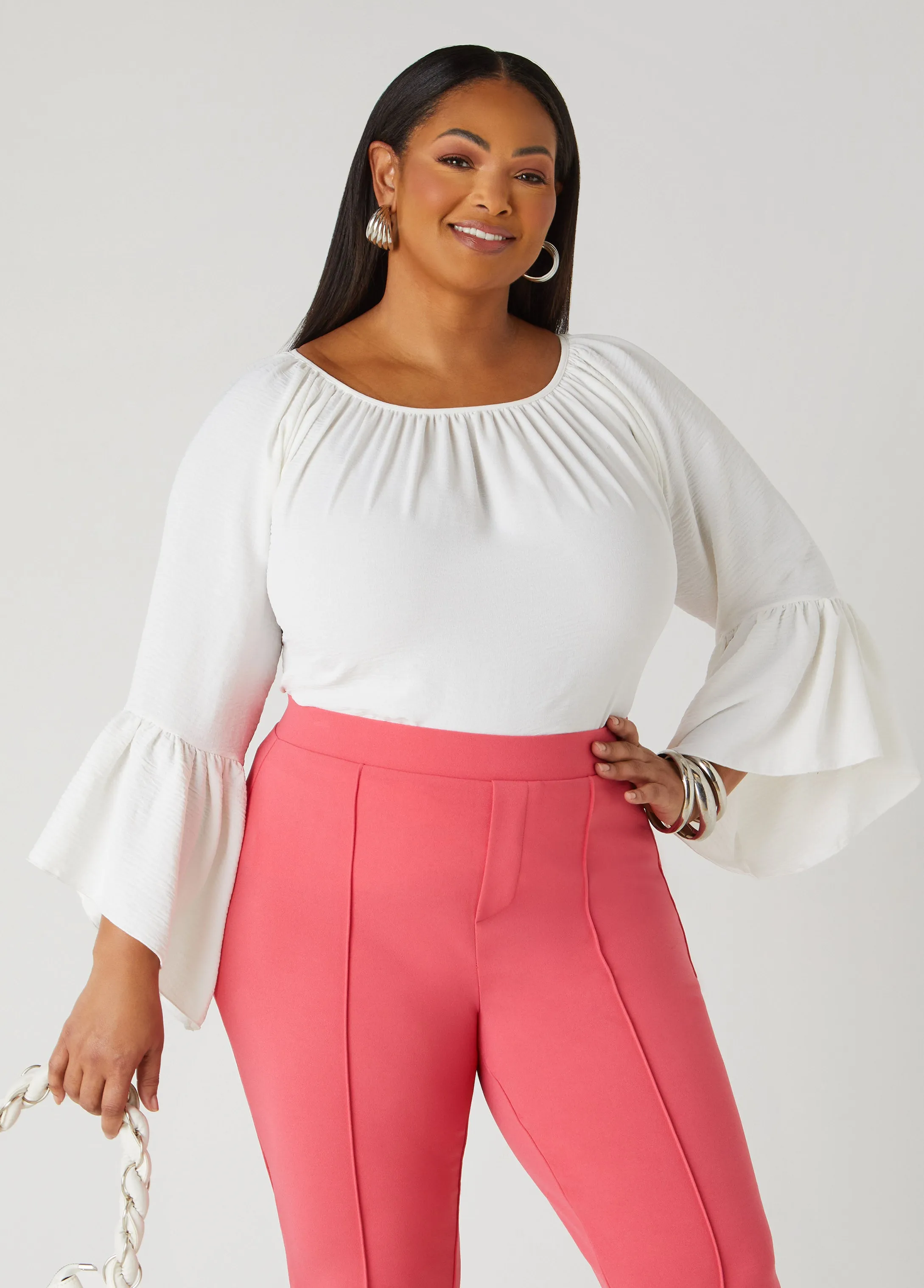 Textured Bell Sleeved Blouse