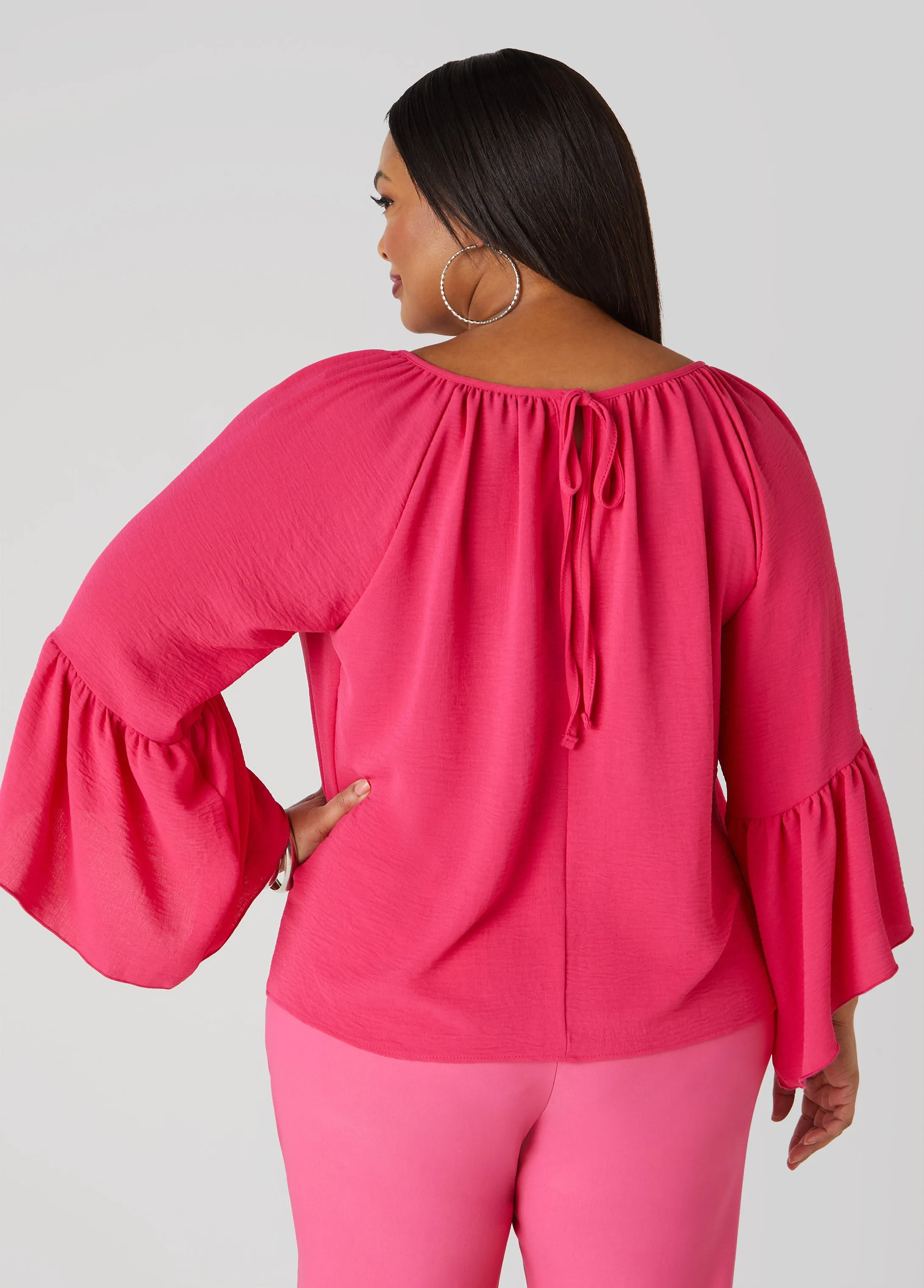 Textured Bell Sleeved Blouse