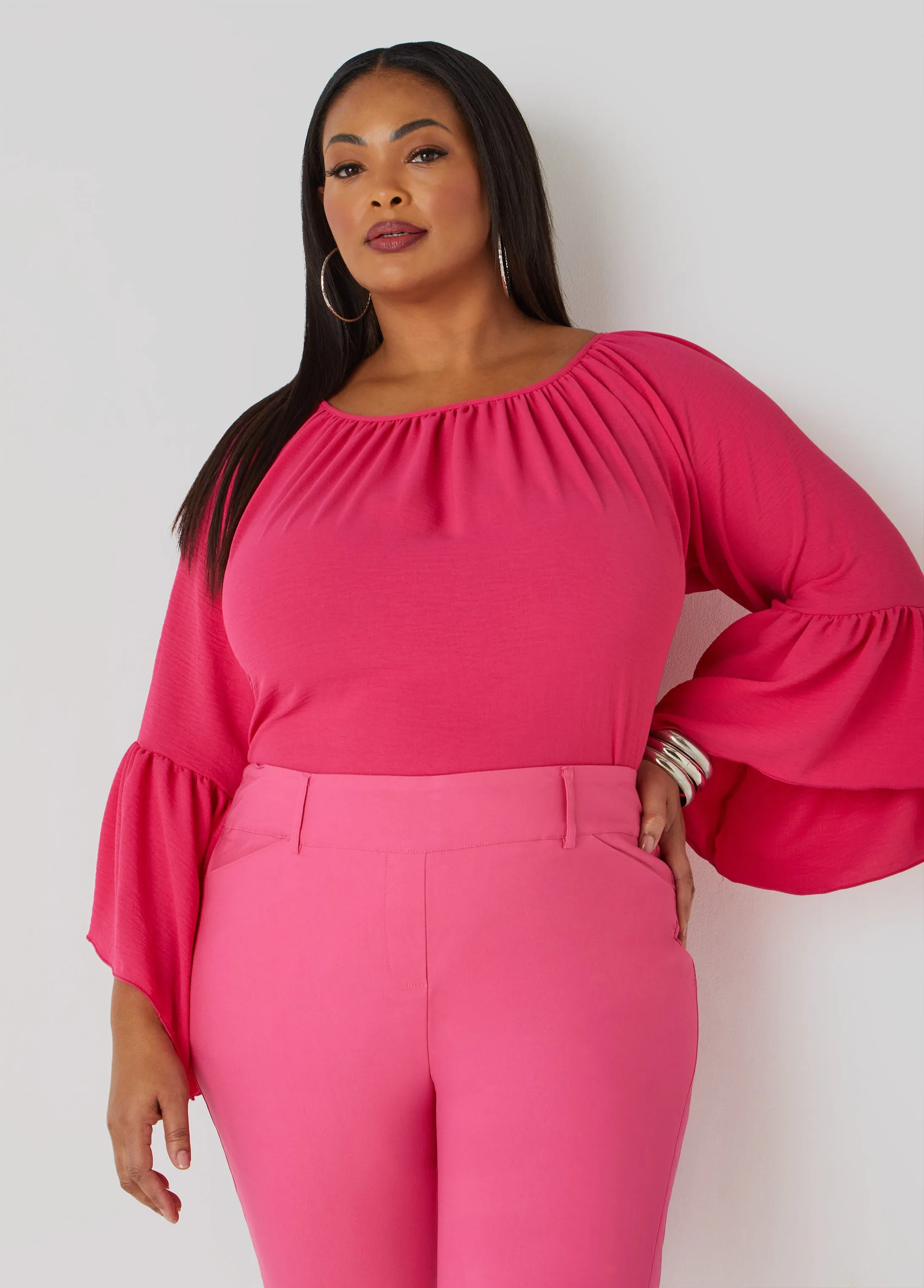 Textured Bell Sleeved Blouse