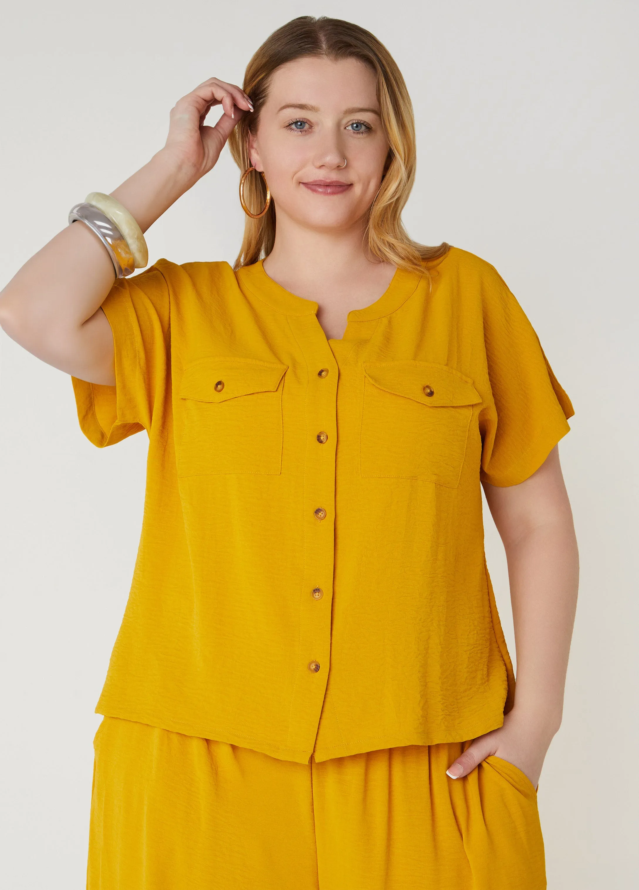 Textured Cargo Shirt