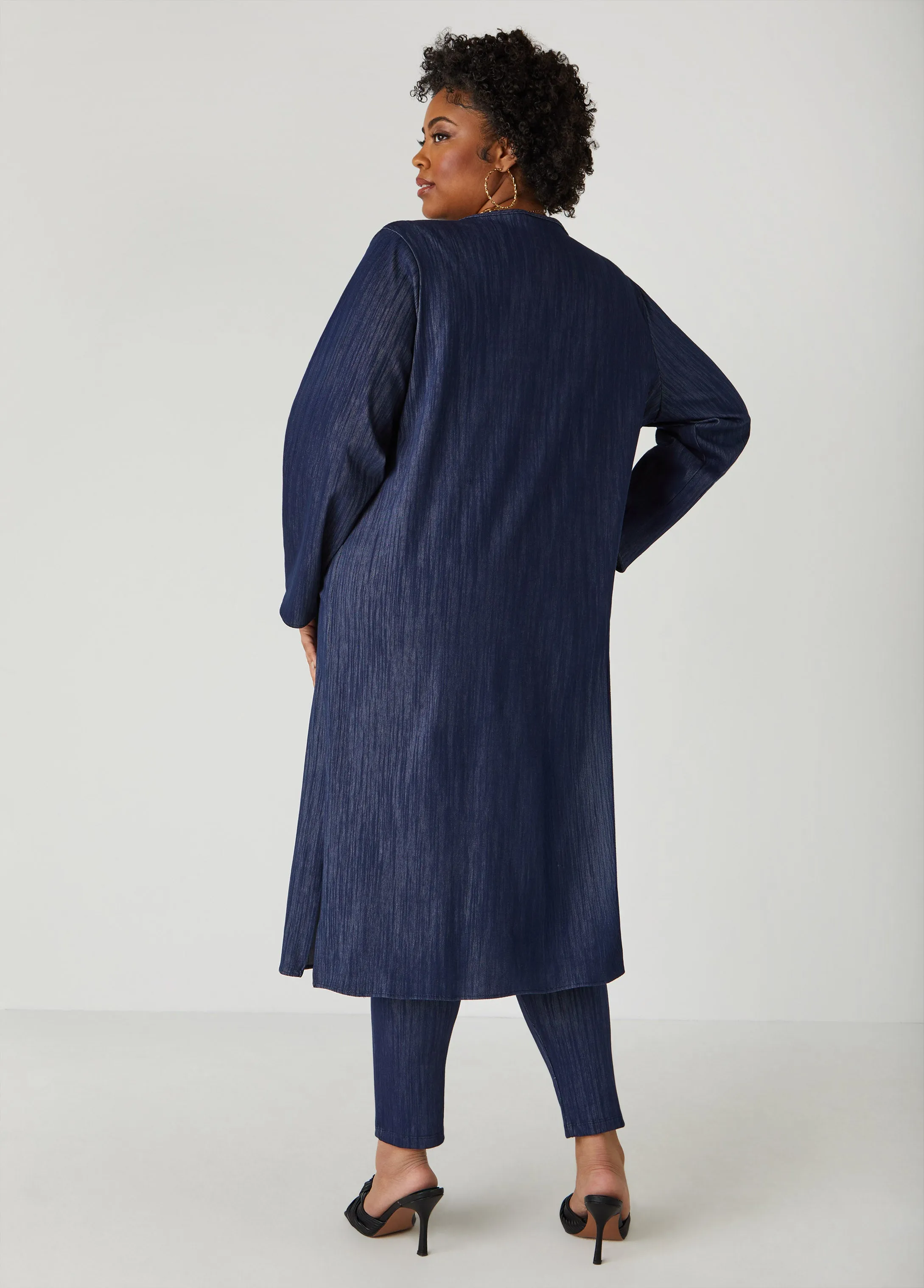 Textured Denim Duster