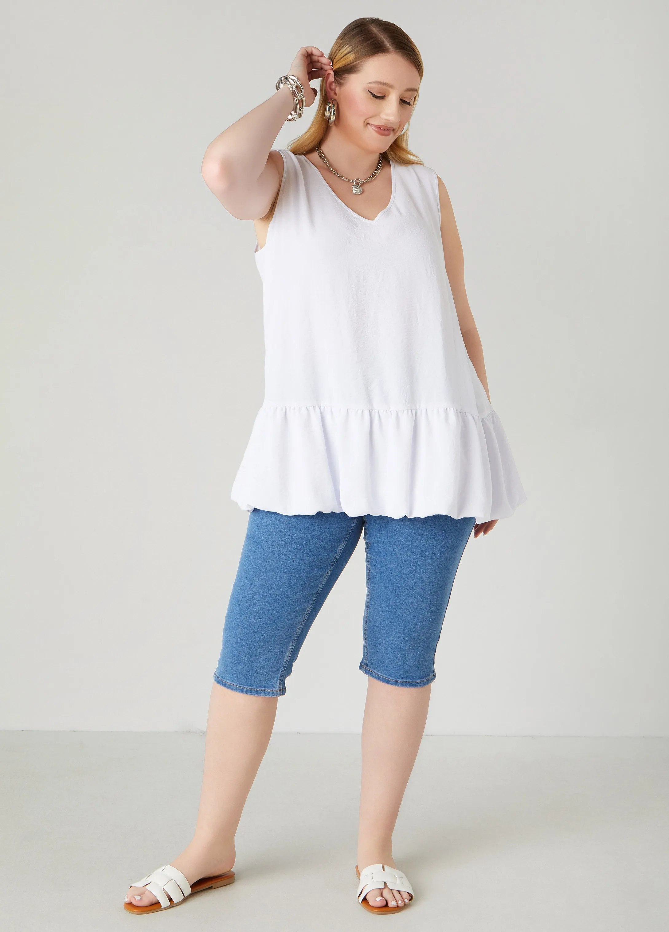 Textured Flounced Blouse