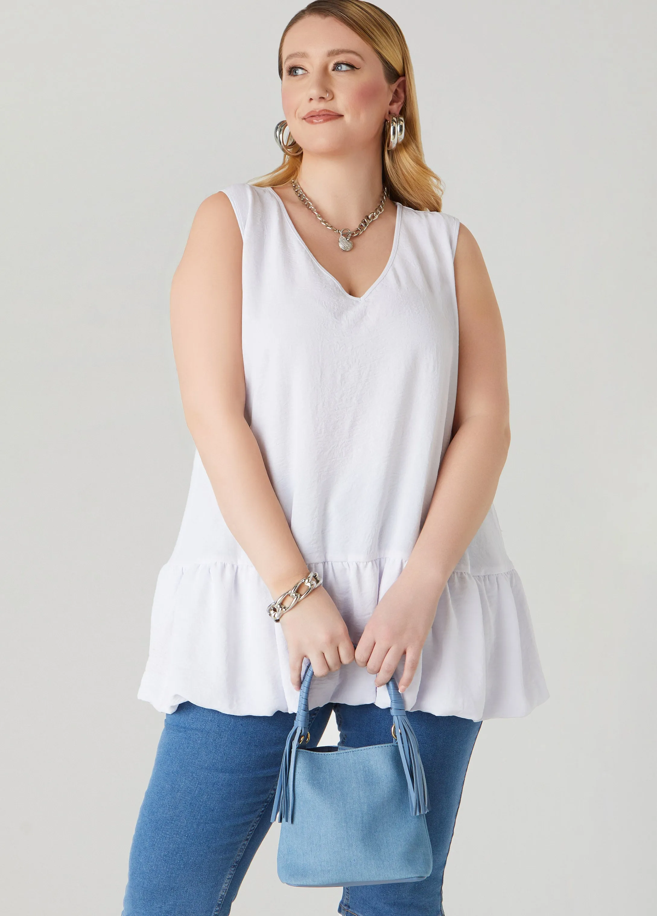 Textured Flounced Blouse