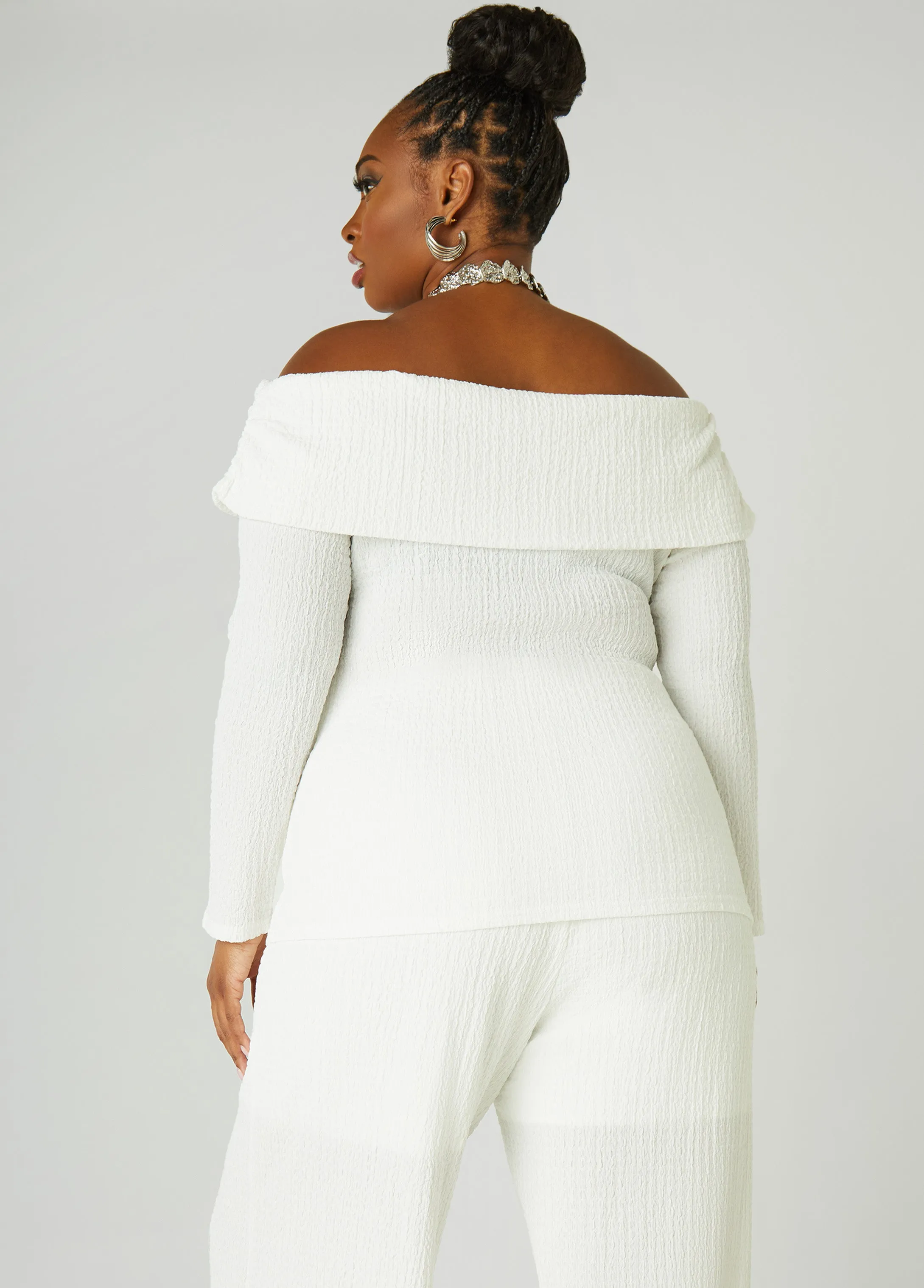 Textured Off The Shoulder Top