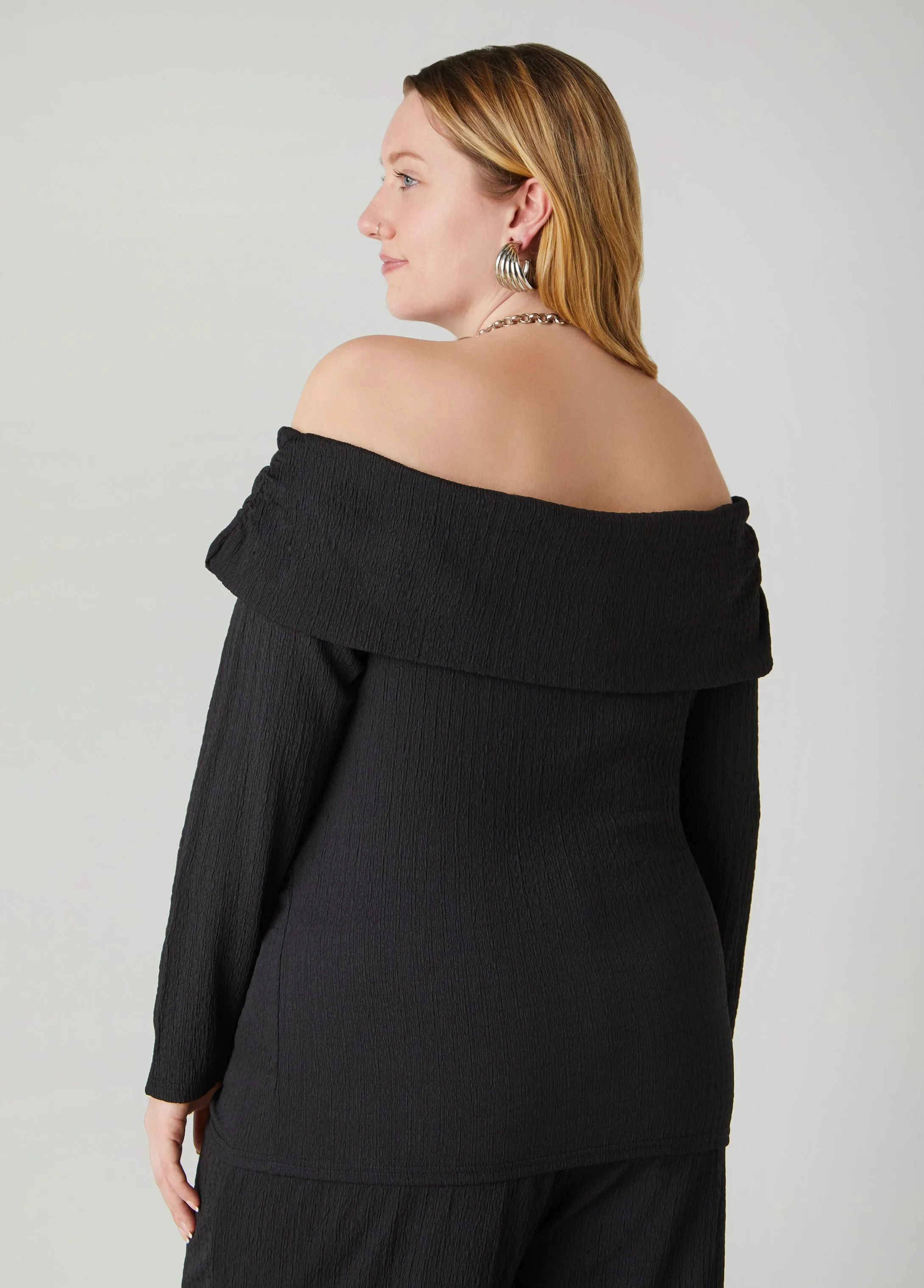 Textured Off The Shoulder Top
