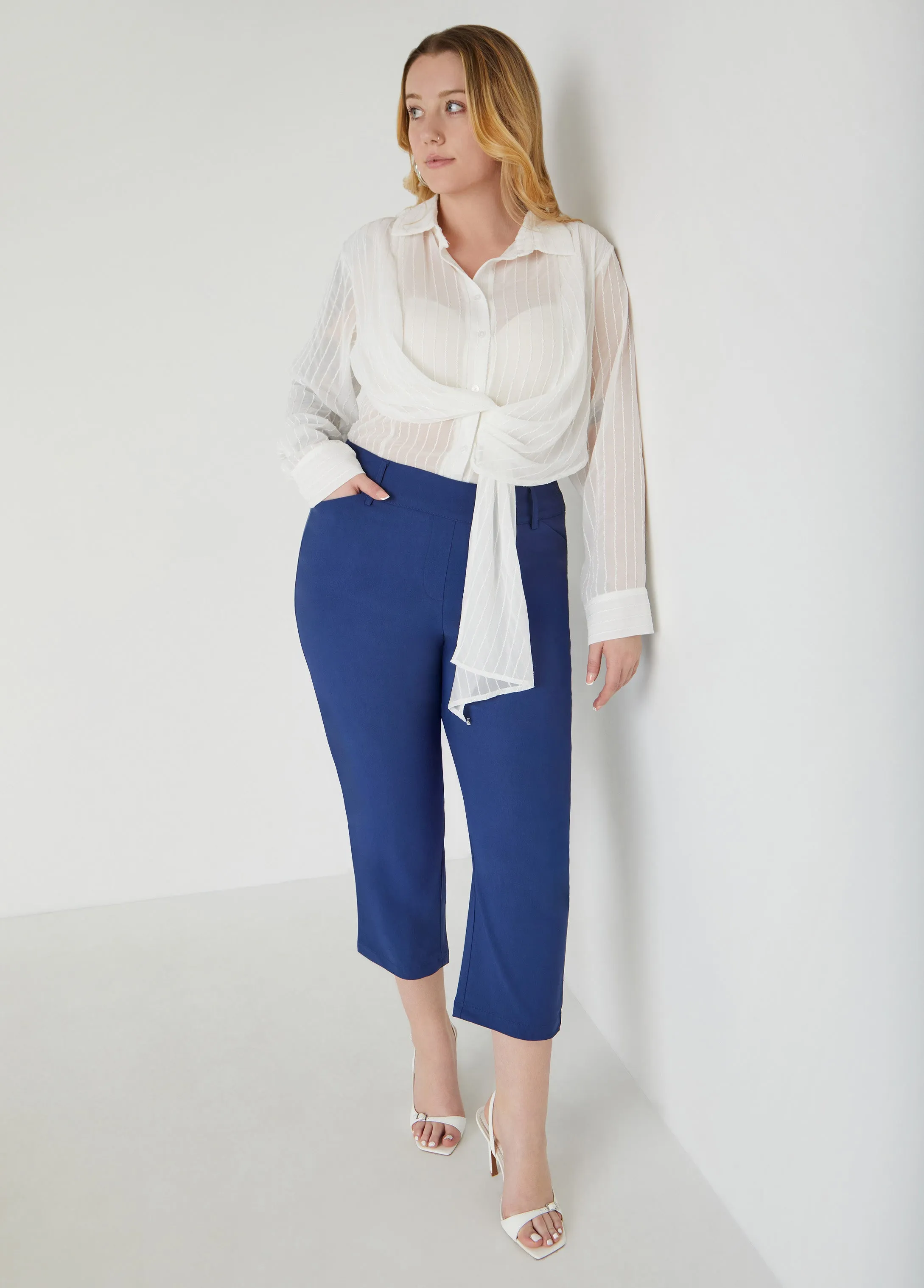 Textured Tie Front Shirt