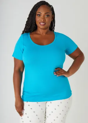 The Basic Scoop Neck Jersey Tee
