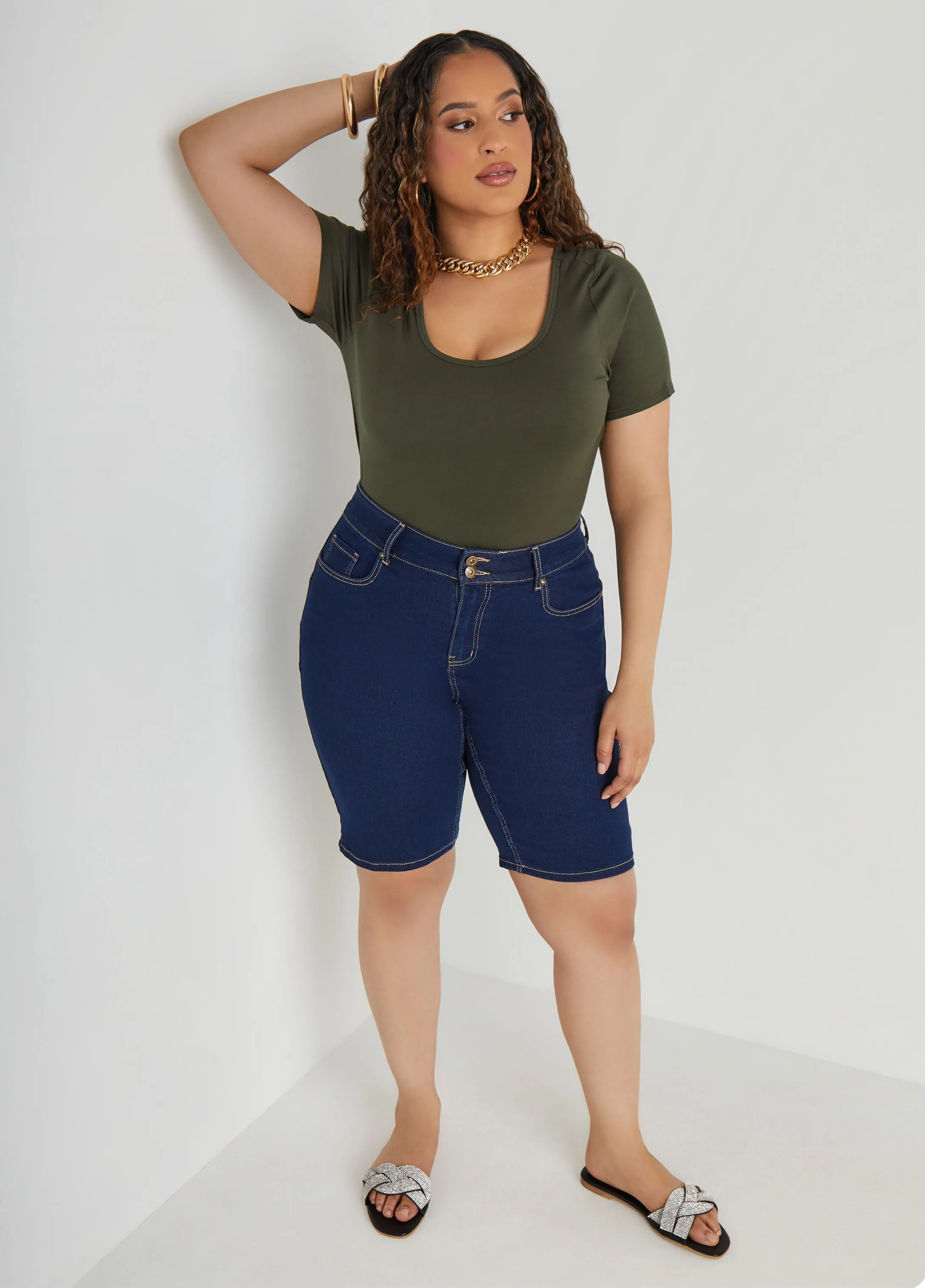 The Basic Scoop Neck Jersey Tee