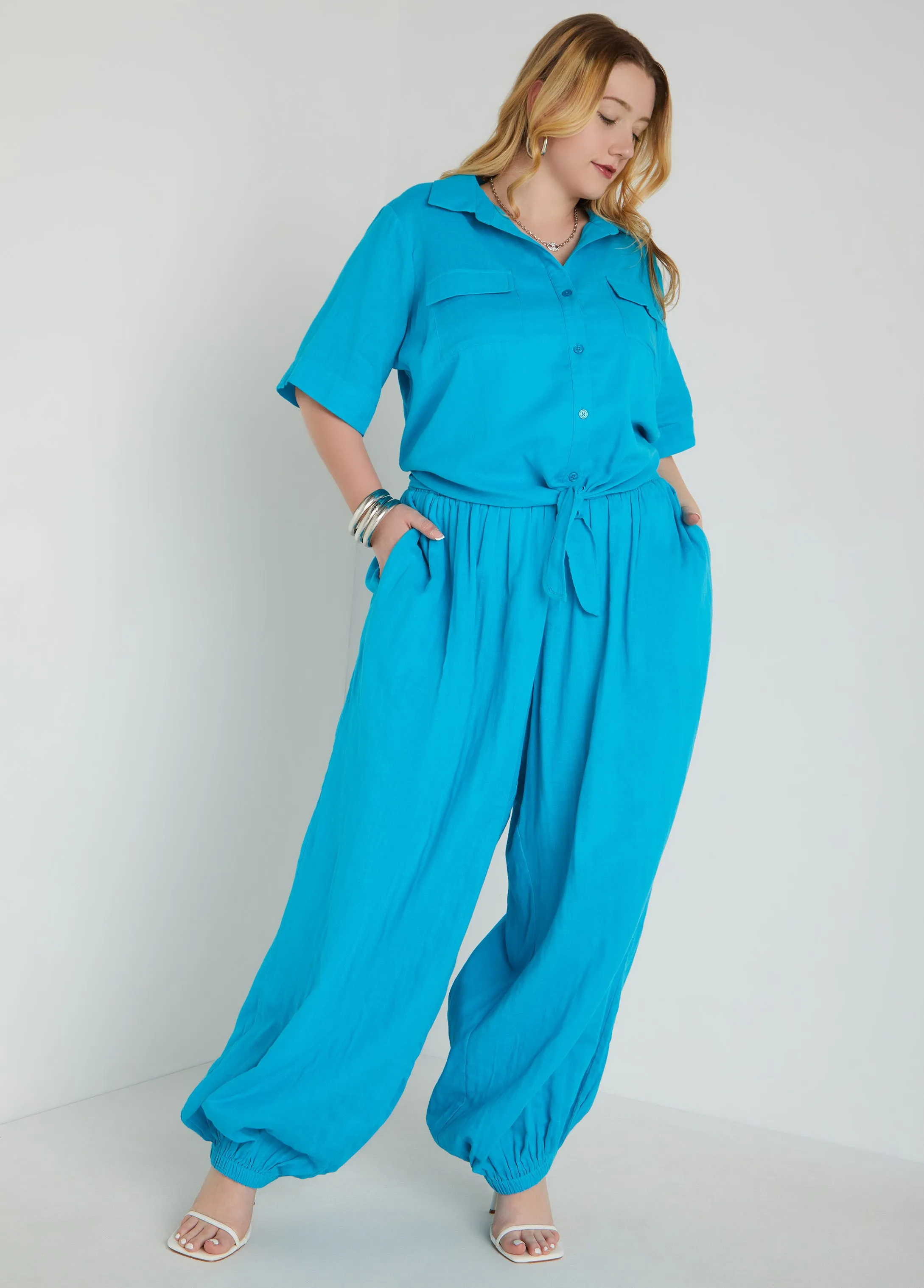 Tie Front Cotton Shirt